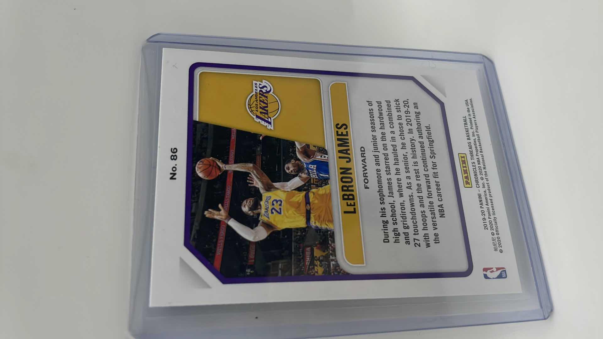 Photo 2 of 2019-20 LEBRON JAMES PANINI CARD 86