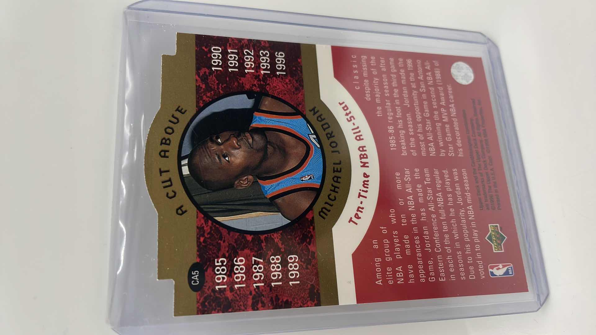 Photo 2 of RARE 1996 MICHAEL JORDAN UPPER DECK CARD 5