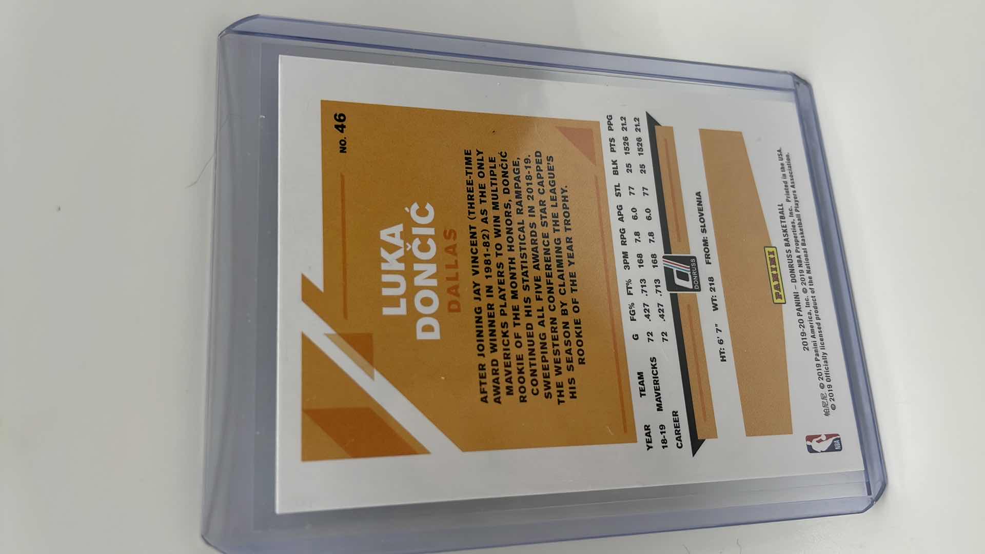 Photo 2 of 2019-20 LUKA DONCIC PANINI CARD 46