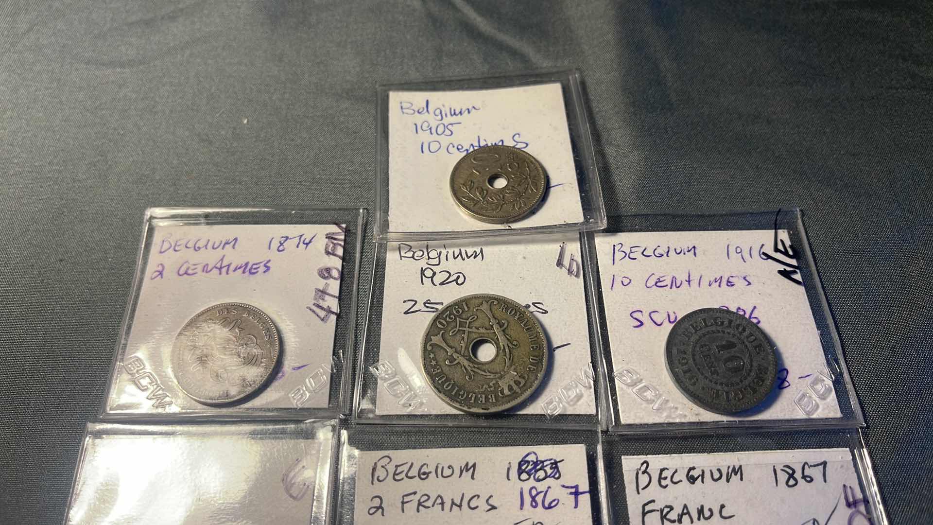 Photo 2 of 10 BELGIUM ANTIQUE COLLECTOR COINS