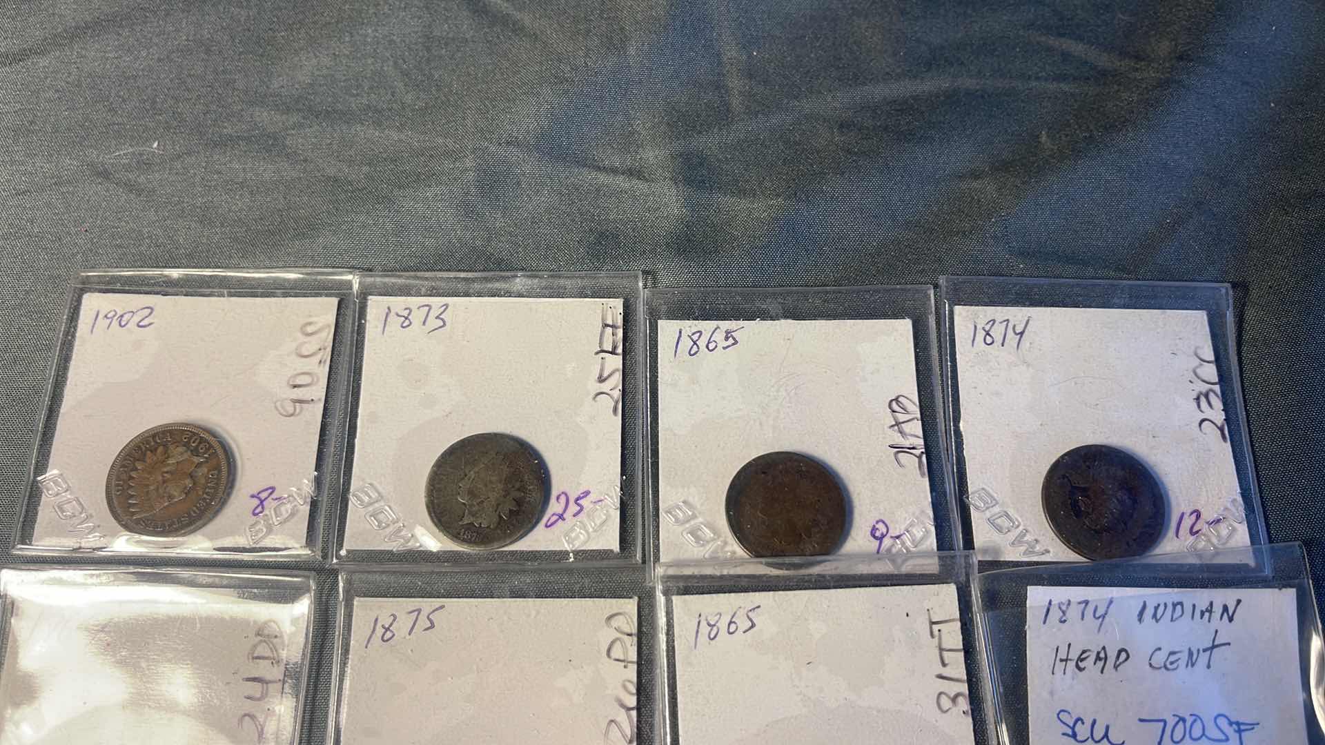 Photo 2 of 8 ANTIQUE INDIAN HEAD COLLECTOR CENT COINS