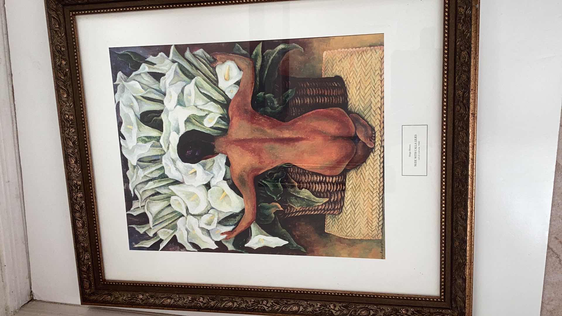 Photo 1 of DIEGO RIVERA “NUDE WITH CALLA LILIES PRINT 19” X H 23”