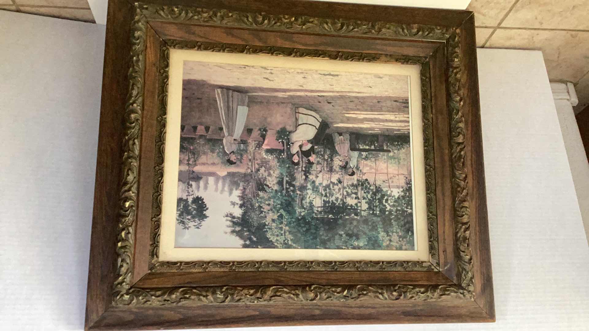 Photo 1 of VINTAGE “AN AFTERNOON (THE PERGOLA) SILVESTRO LEGA 1868 PRINT 28” X H 25”