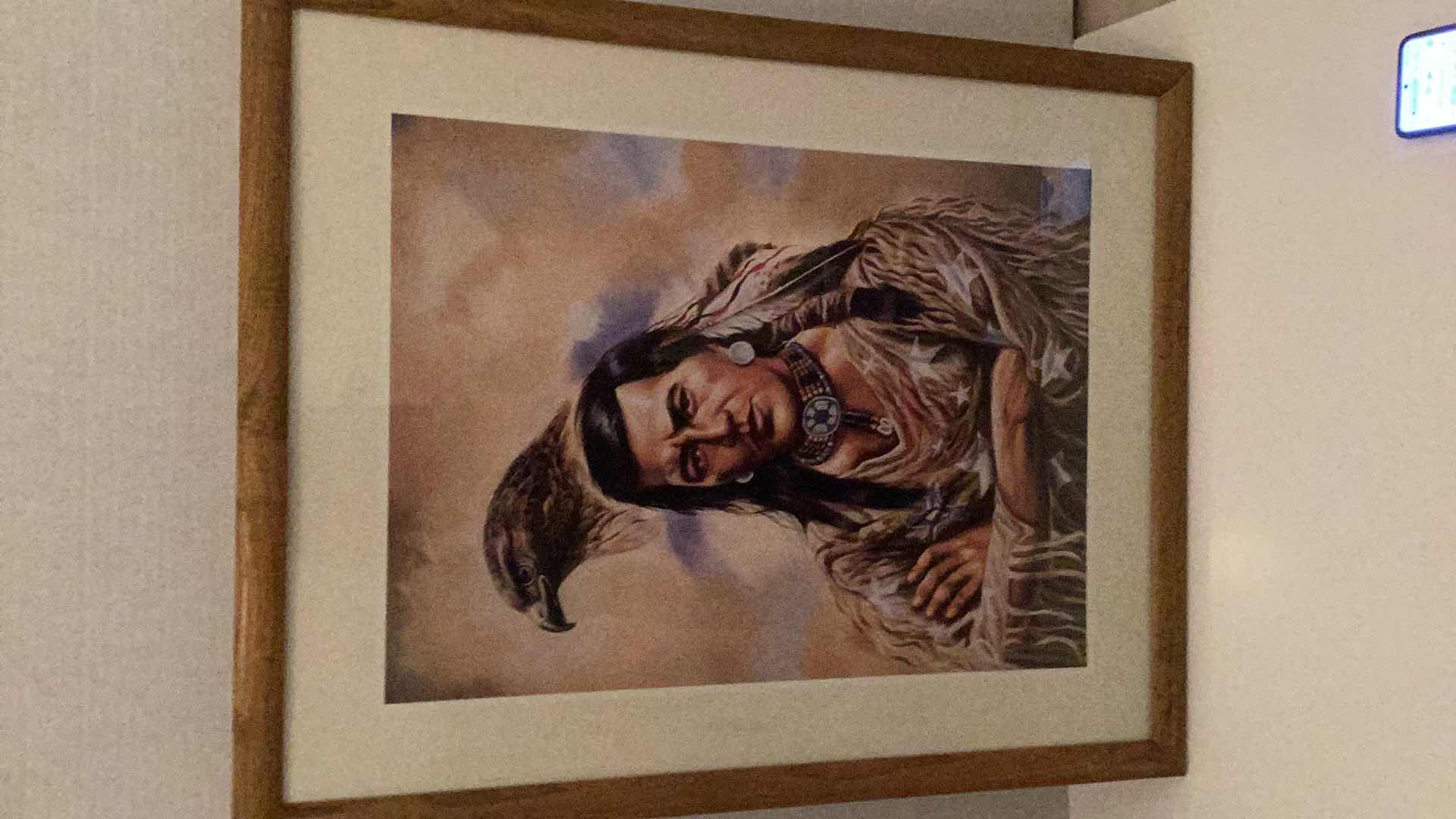 Photo 1 of VINTAGE GARY AMPEL NATIVE AMERICAN INDIAN PRINT 24” X H 31”