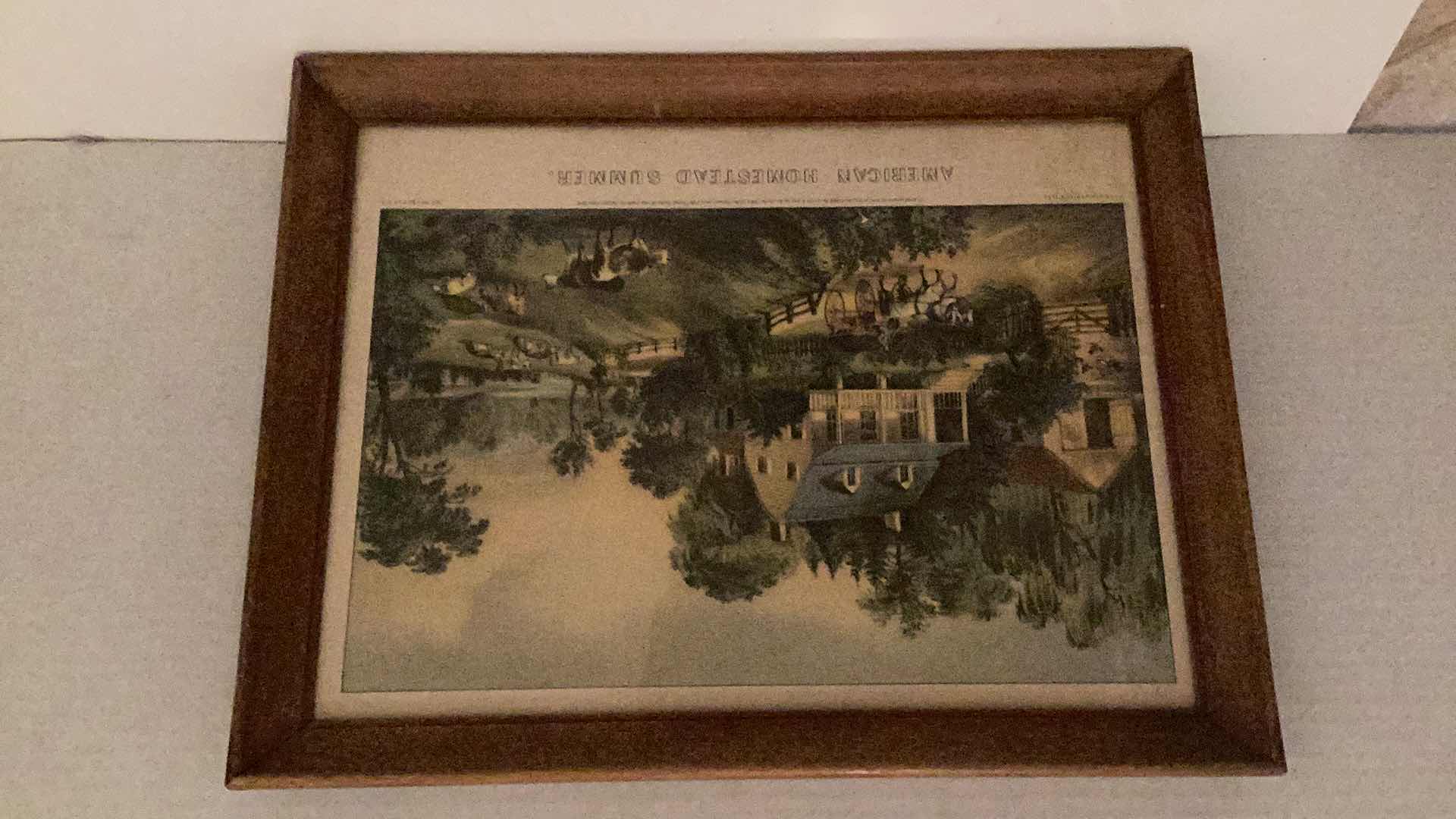 Photo 1 of VINTAGE “AMERICAN HOMESTEAD SUMMER” CURRIER AND IVES 18” X H 14”