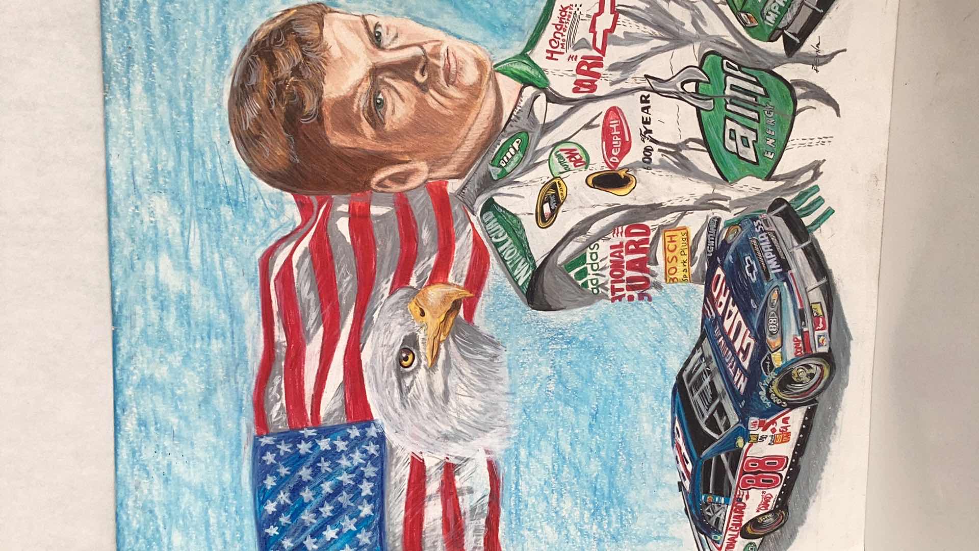 Photo 2 of DALE EARNHARDT JR. HAND MADE ARTWORK BY REYNA 24” X H 19”