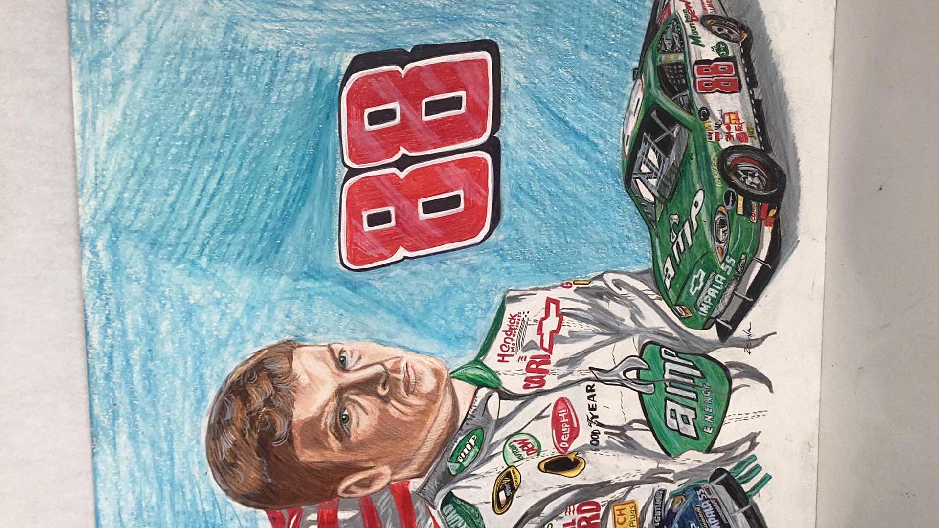 Photo 3 of DALE EARNHARDT JR. HAND MADE ARTWORK BY REYNA 24” X H 19”