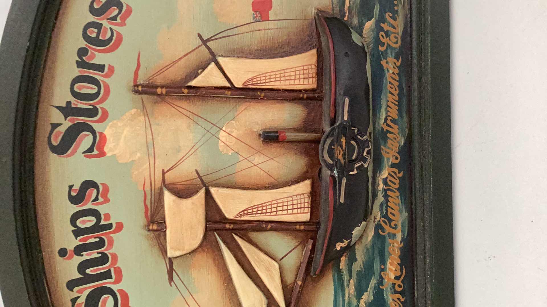 Photo 3 of VINTAGE 3D SHIP ARTWORK “SHIP STORES 1851” 24” X H 16”