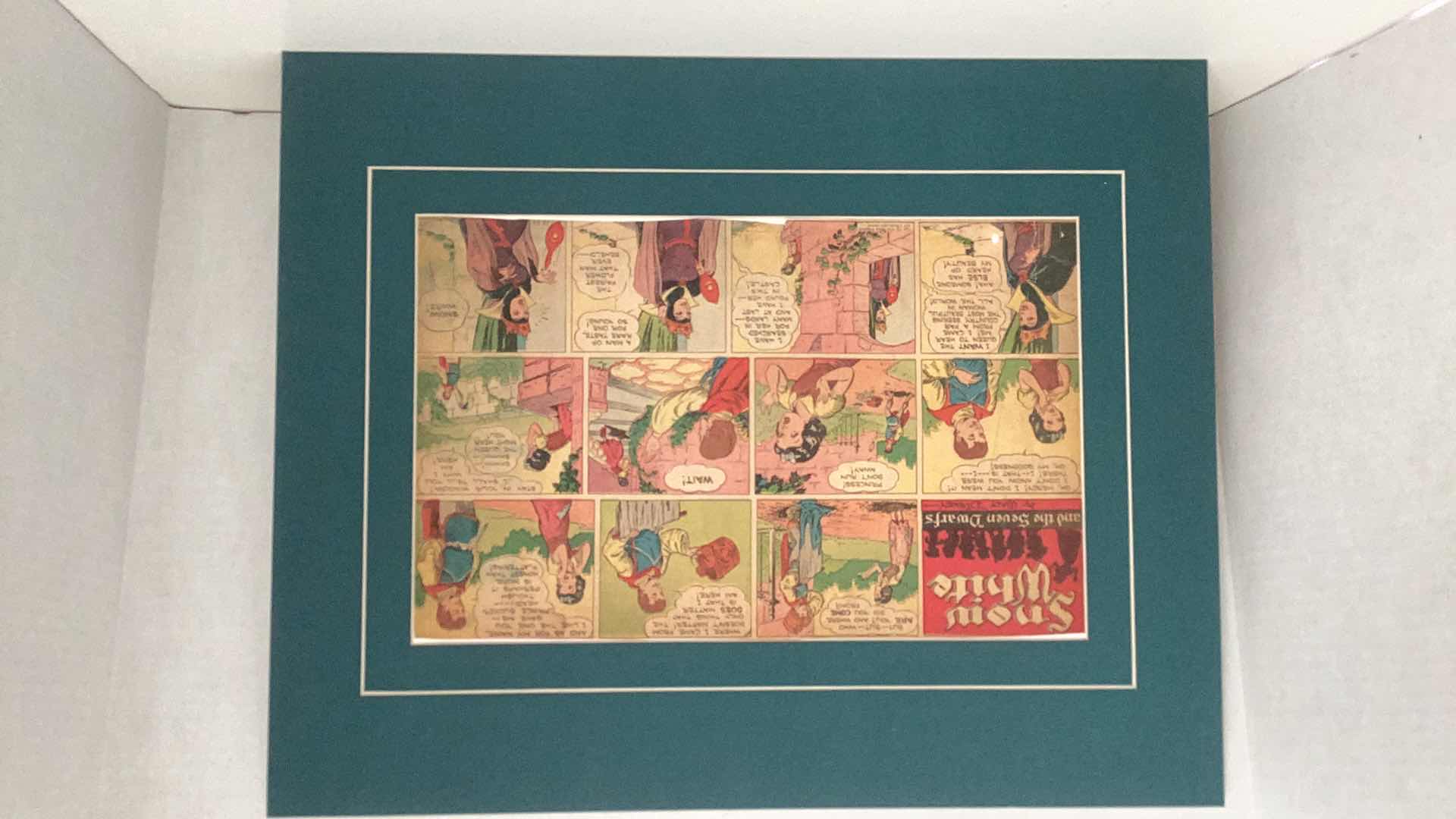 Photo 6 of VINTAGE 1937 WALT DISNEY “SNOW WHITE AND THE SEVEN DWARFS” MATTED ORIGINAL COLOR COMIC STRIP SET OF TWENTY 20” X H 16”