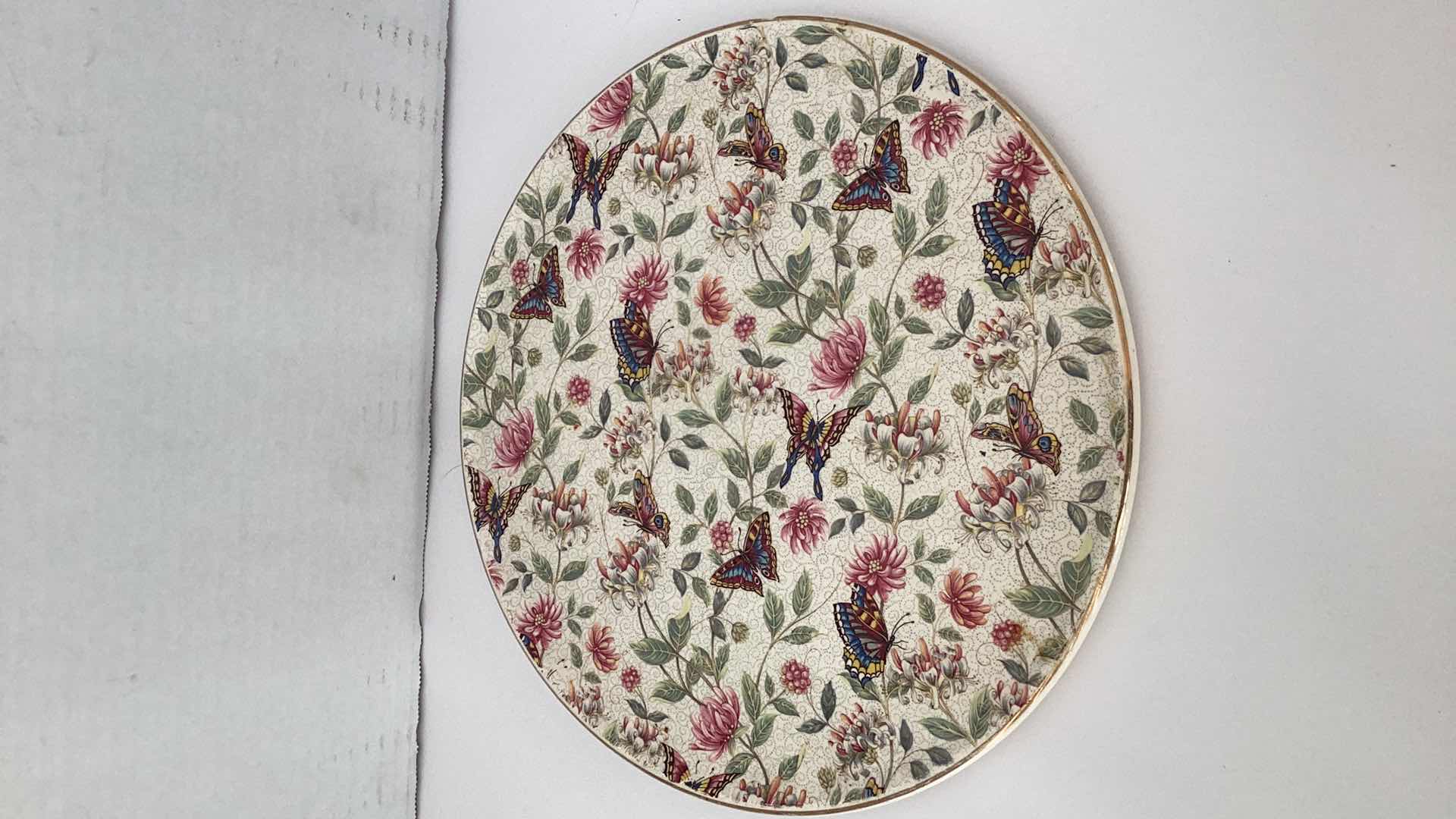 Photo 1 of VINTAGE ROYAL TUDOR WARE MADE IN ENGLAND BUTTERFLY SERVING PLATE 11” WIDE 