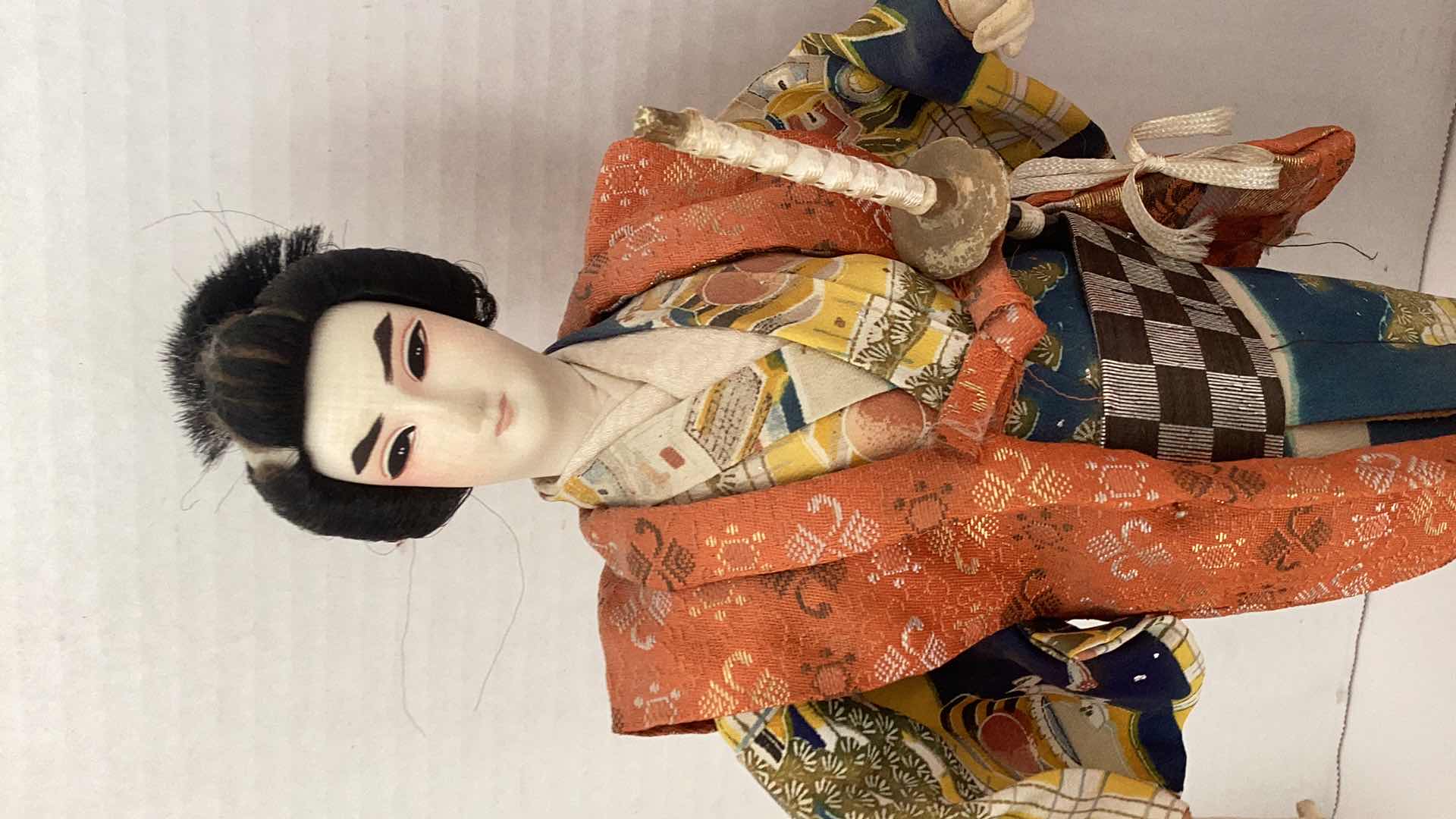 Photo 5 of TWO VINTAGE JAPANESE DOLLS IN KIMONOS 15” TALL