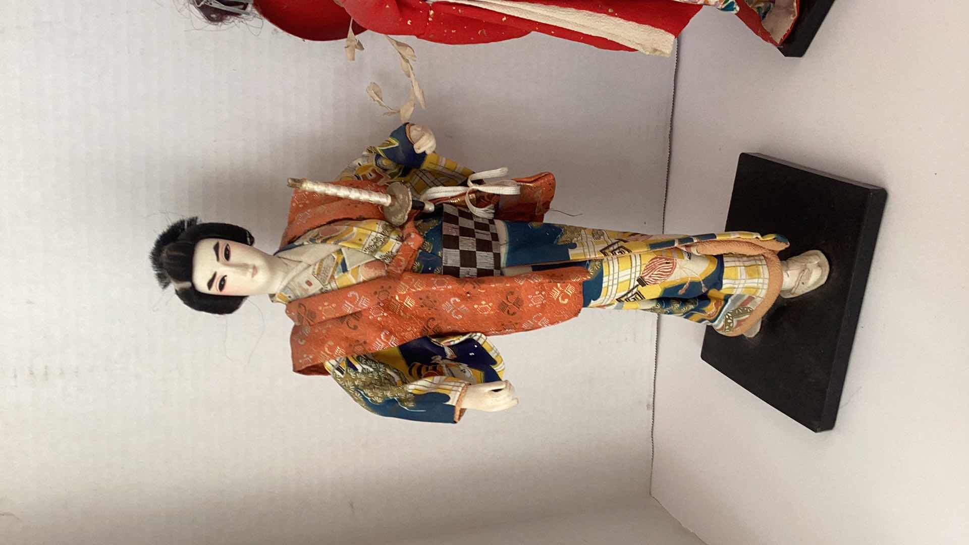 Photo 4 of TWO VINTAGE JAPANESE DOLLS IN KIMONOS 15” TALL