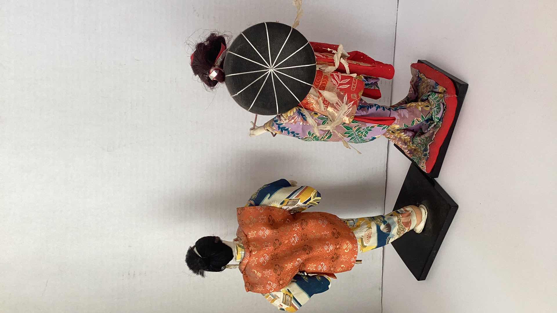 Photo 6 of TWO VINTAGE JAPANESE DOLLS IN KIMONOS 15” TALL