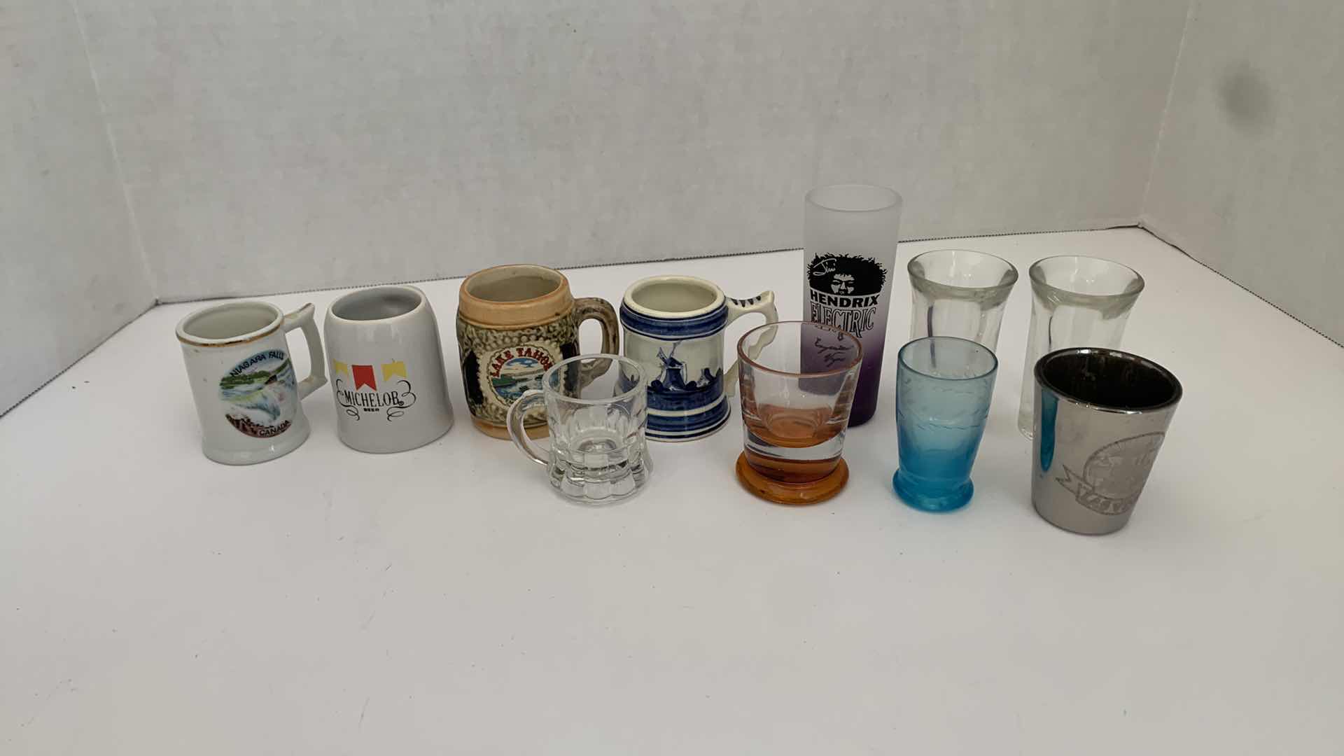 Photo 1 of SET OF 11 VARIOUS MINI MUGS AND SHOT GLASSES