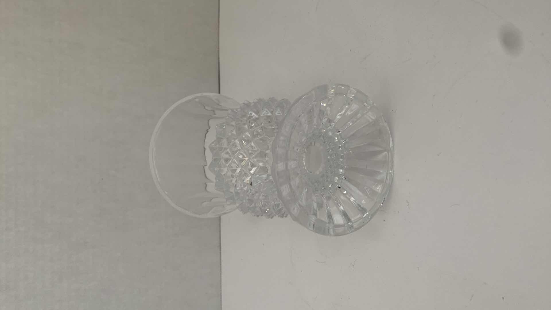 Photo 3 of VINTAGE CUT CRYSTAL VASE 5” X 5” H 7”