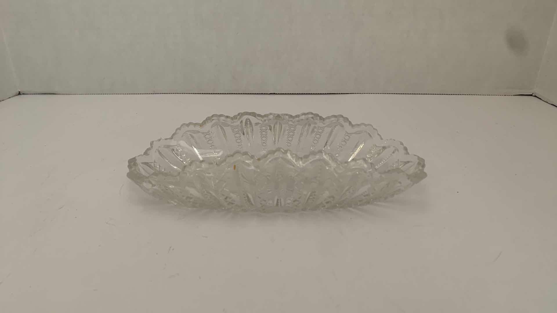Photo 1 of VINTAGE CUT CRYSTAL BUTTER DISH 7.5” X 3.5” H 2”