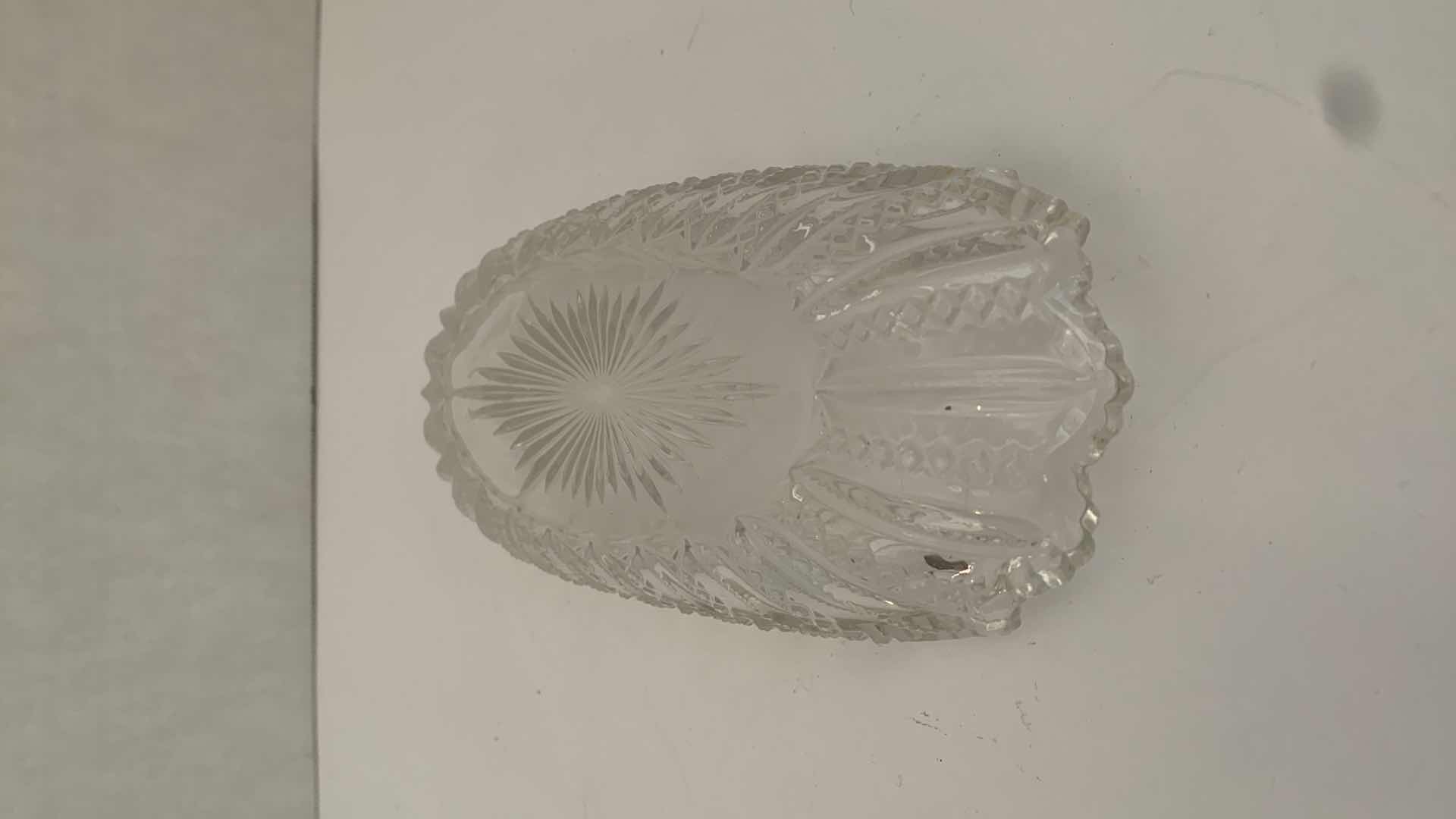 Photo 3 of VINTAGE CUT CRYSTAL BUTTER DISH 7.5” X 3.5” H 2”