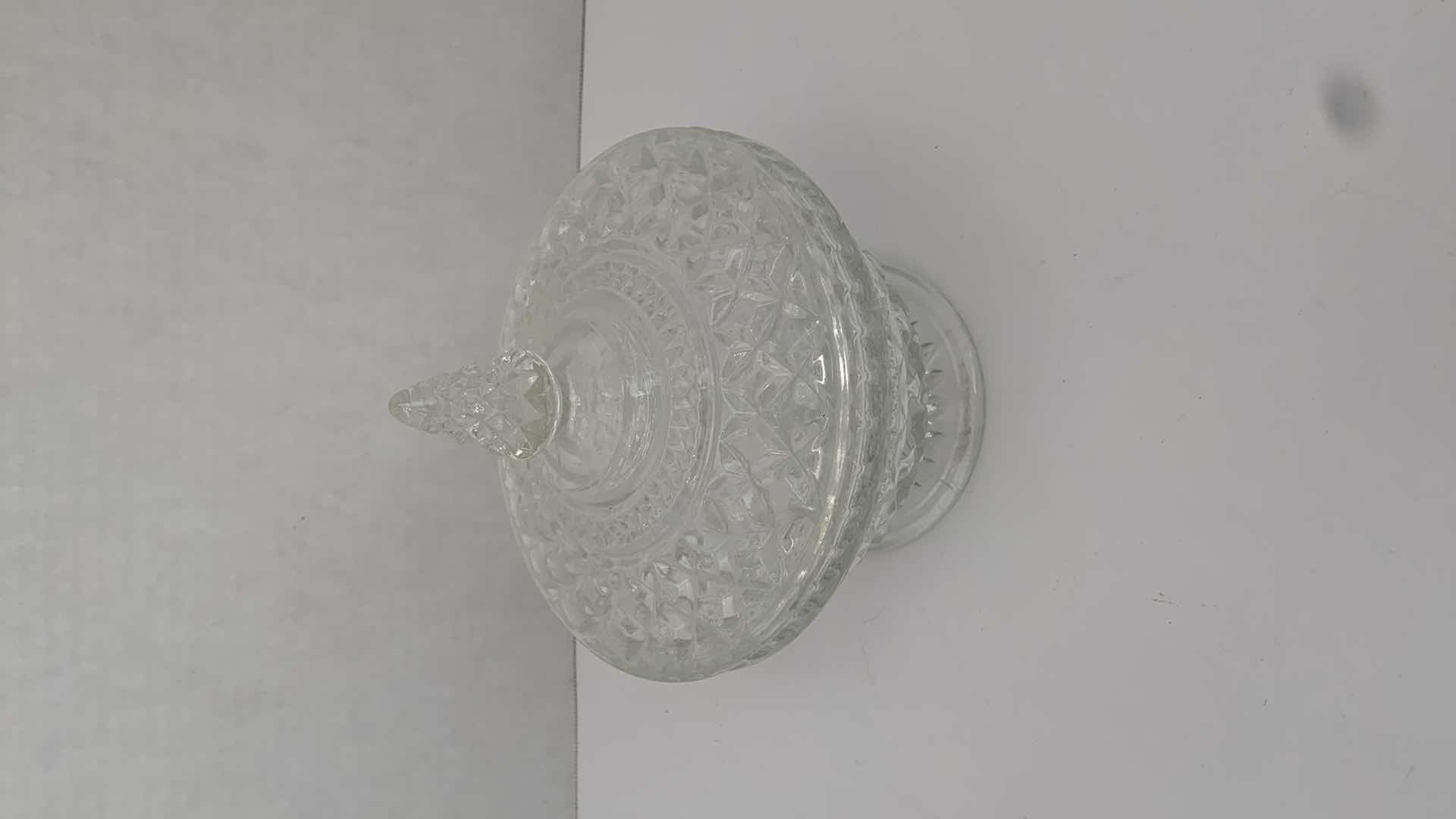 Photo 2 of VINTAGE CUT CRYSTAL DISH WITH LID 7” X 7” H 7.5”