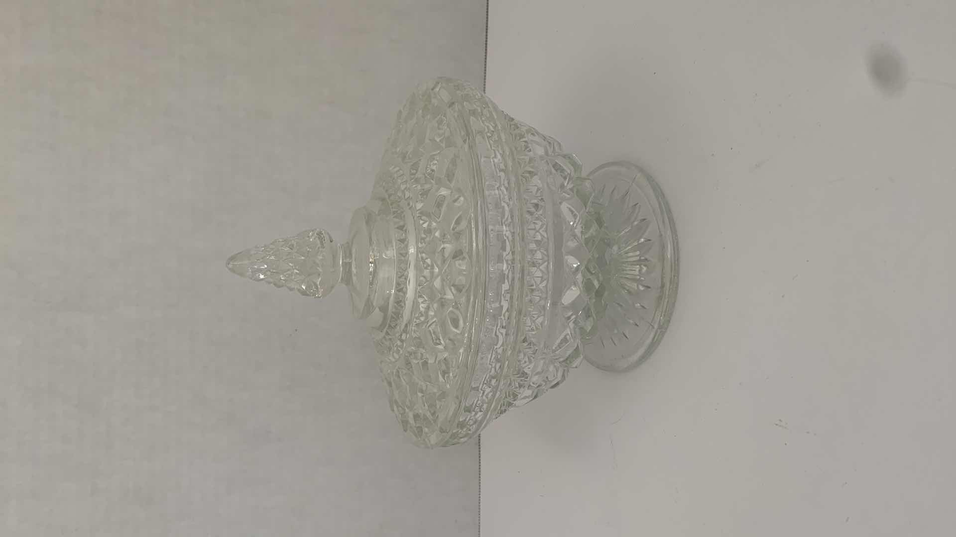 Photo 1 of VINTAGE CUT CRYSTAL DISH WITH LID 7” X 7” H 7.5”