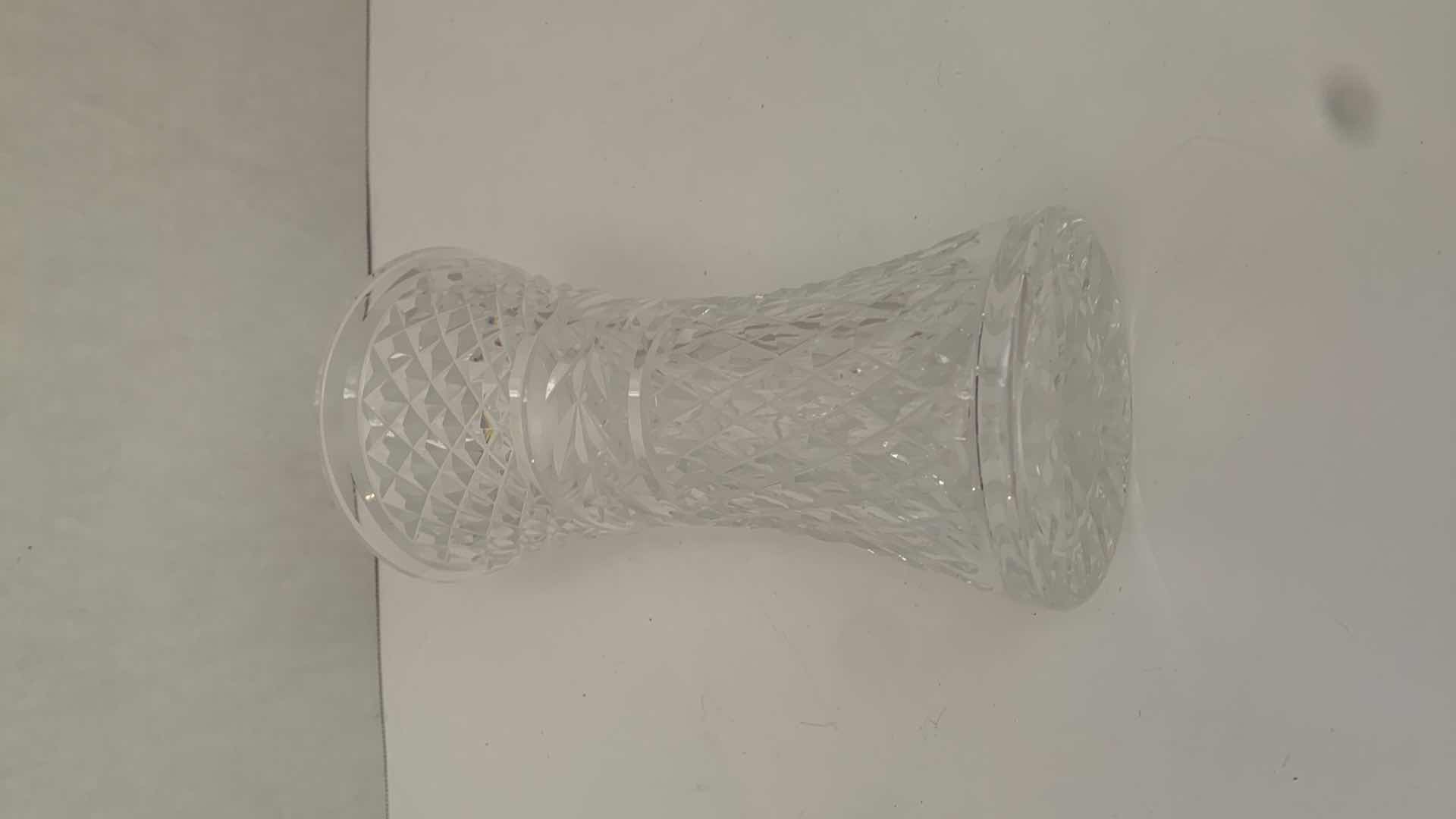 Photo 3 of VINTAGE CUT CRYSTAL VASE 4.5” X 4.5” H 8”