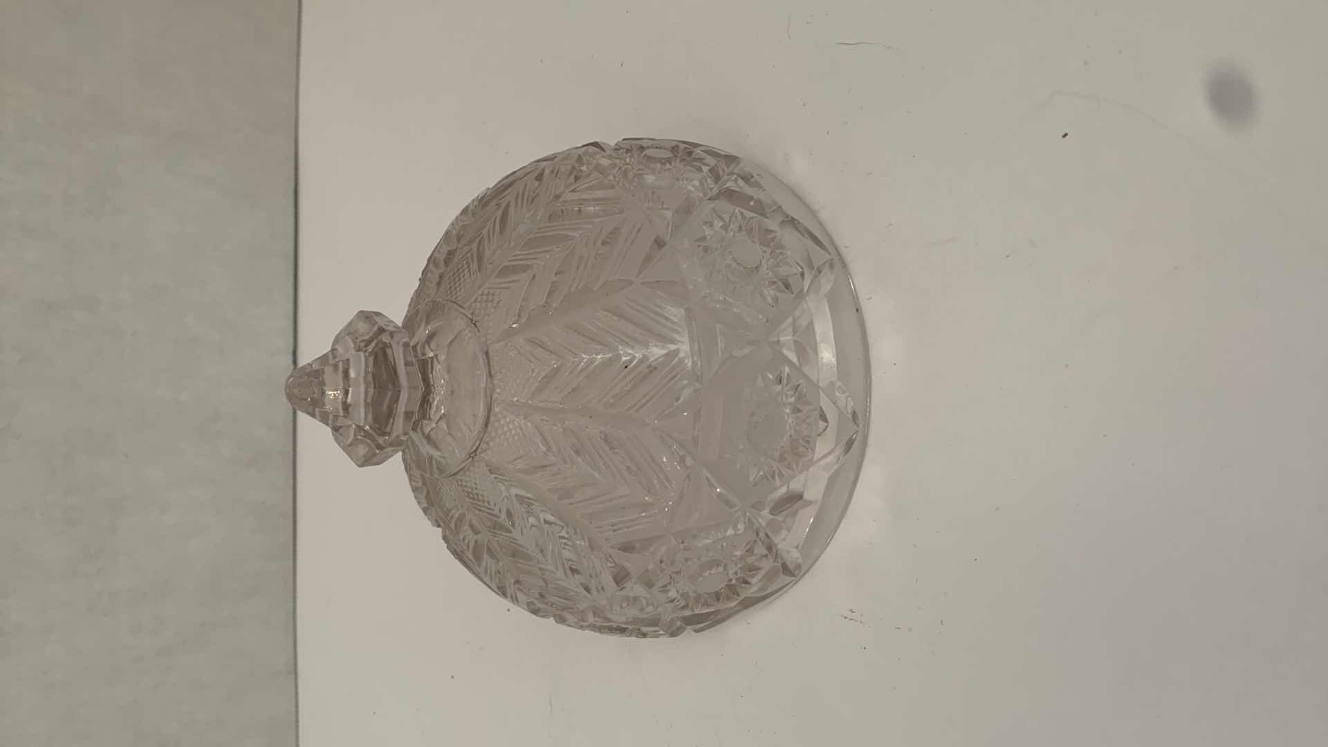Photo 5 of VINTAGE CUT CRYSTAL CONTAINER WITH LID 6” X 6” H 10”