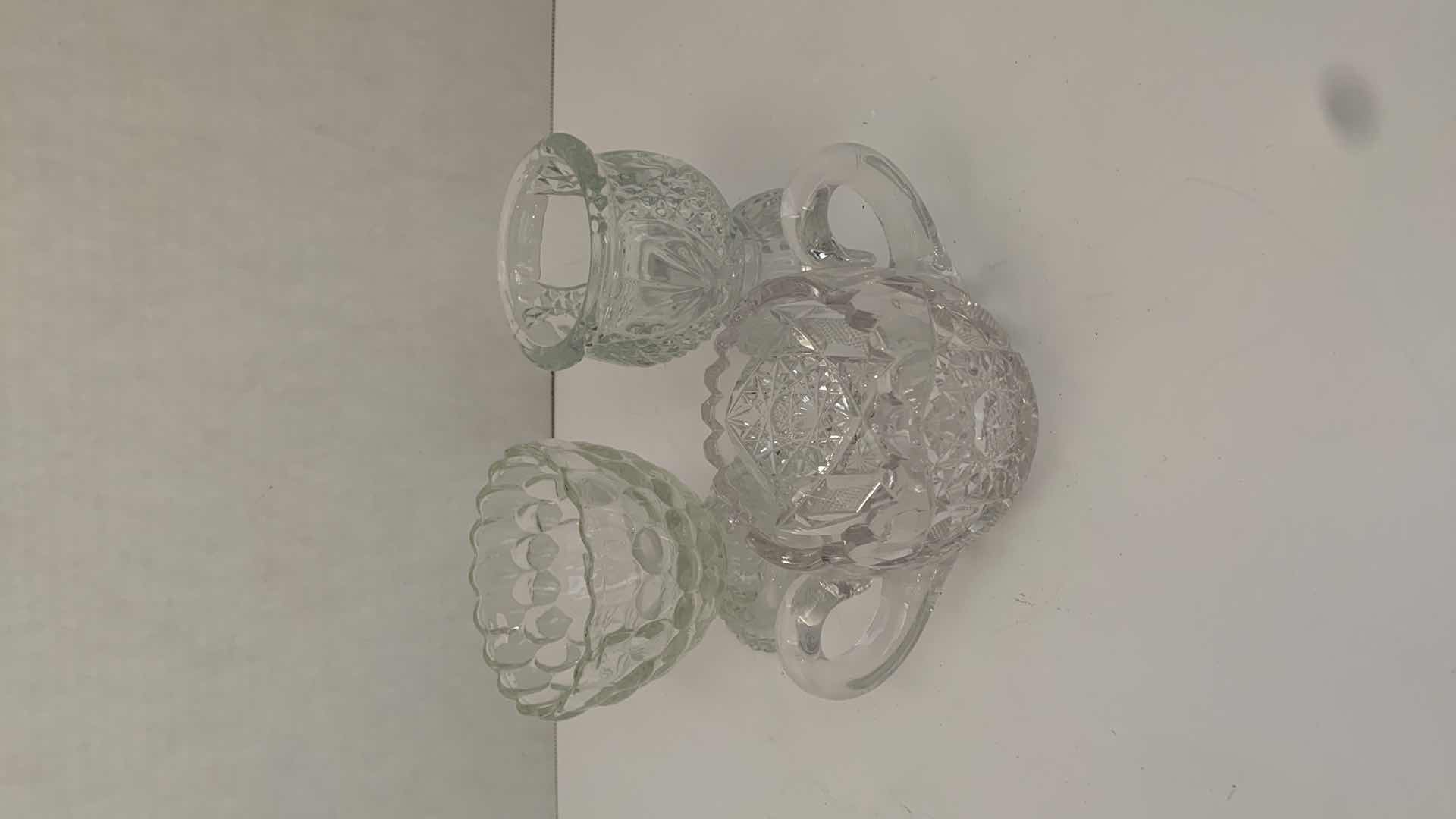 Photo 1 of SET OF 3 VINTAGE CUT CRYSTAL CUPS 6” X 4” H 4”