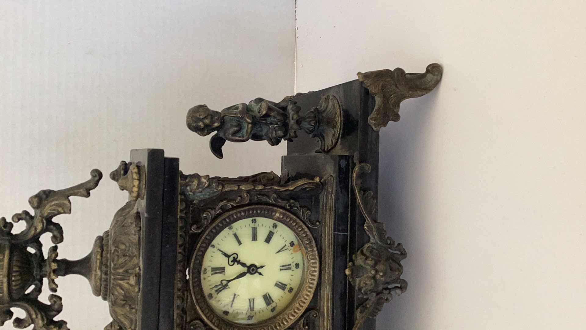 Photo 3 of ANTIQUE VERY HEAVY BRASS CLOCK NON-FUNCTIONAL
