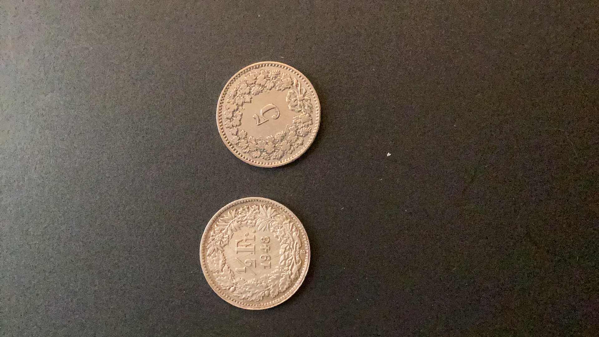 Photo 2 of SWITZERLAND 1890,1942 RAPPEN FRANC COINS