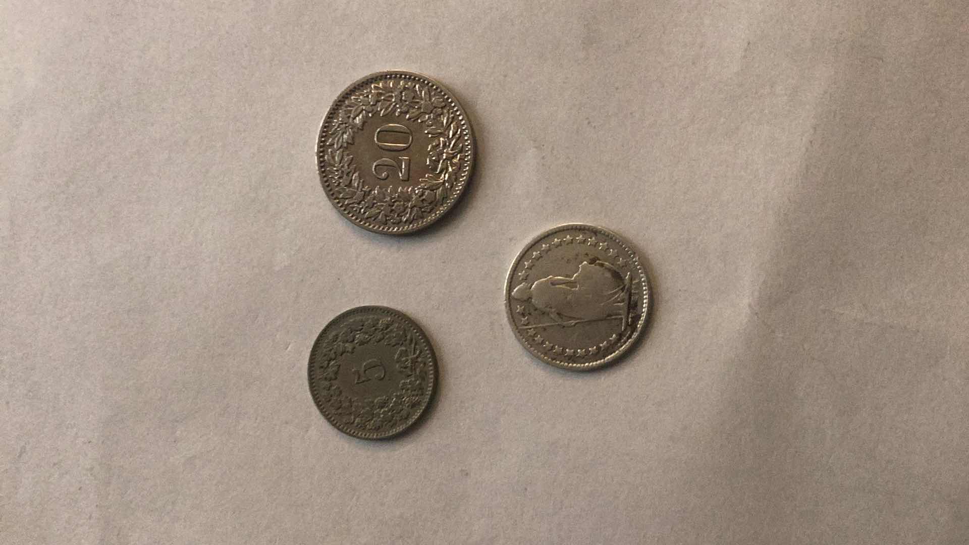 Photo 3 of SWITZERLAND 1883,1904,1915 RAPPEN 1/2 FR.  COINS
