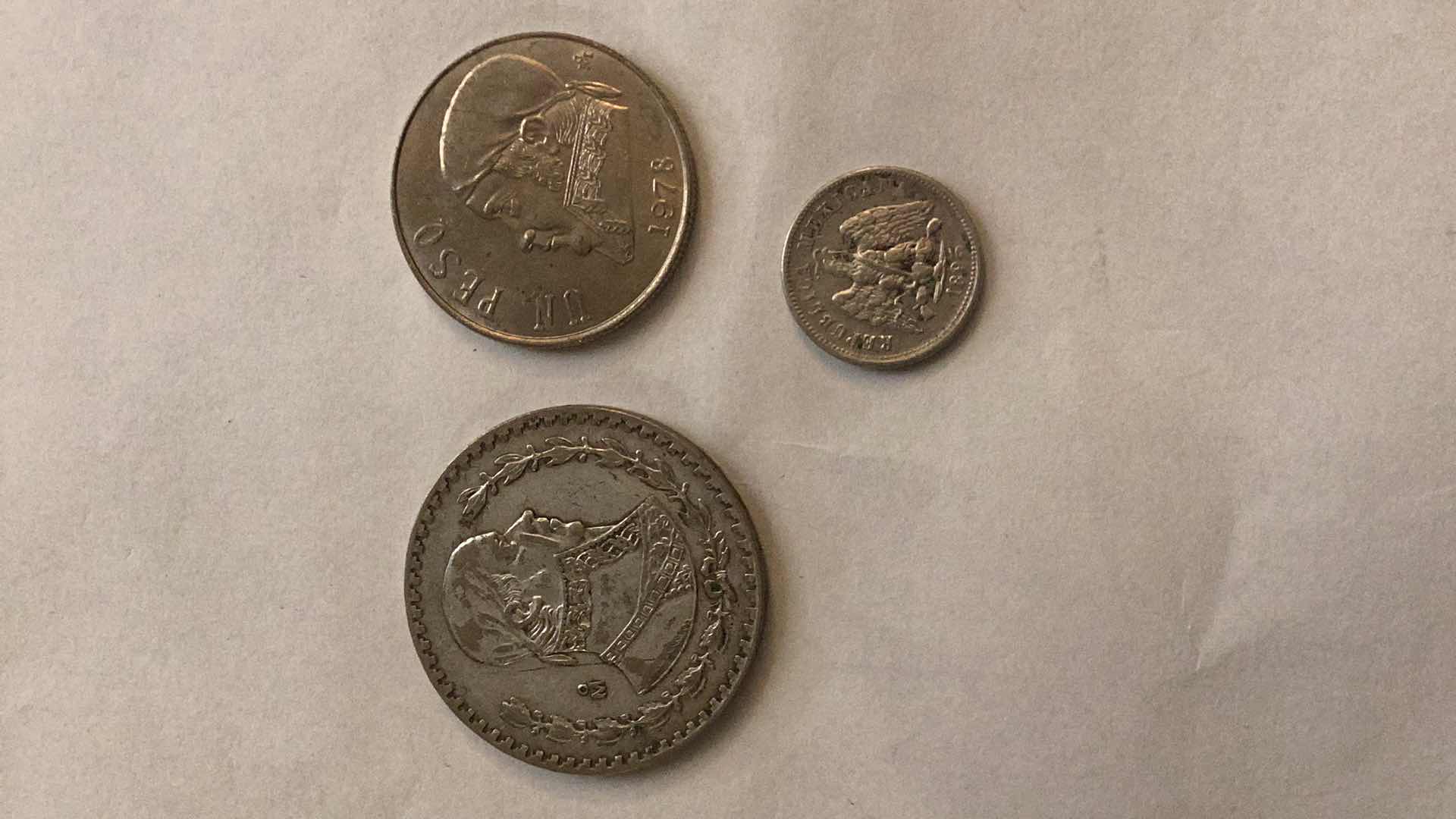 Photo 1 of MEXICO 1895,1963,1978 COINS