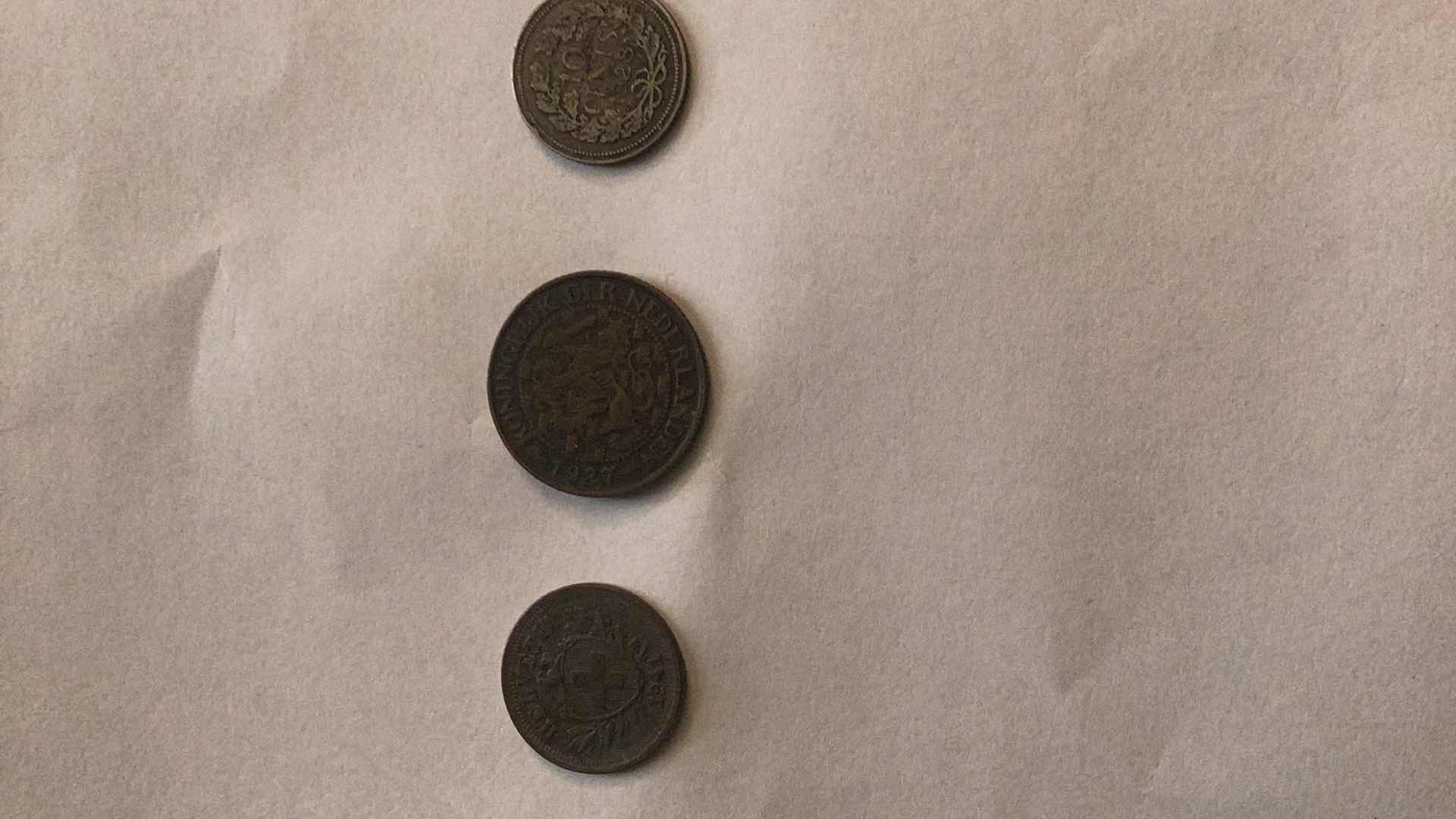 Photo 1 of NETHERLANDS 1927,1928,1941 COINS