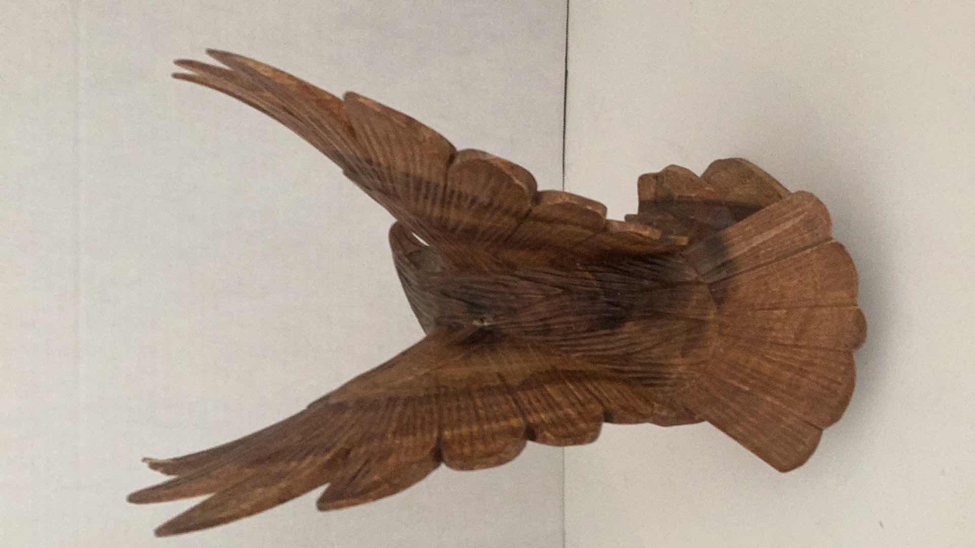 Photo 4 of HAND CARVED WOODEN EAGLE 8” X 8” H 14”