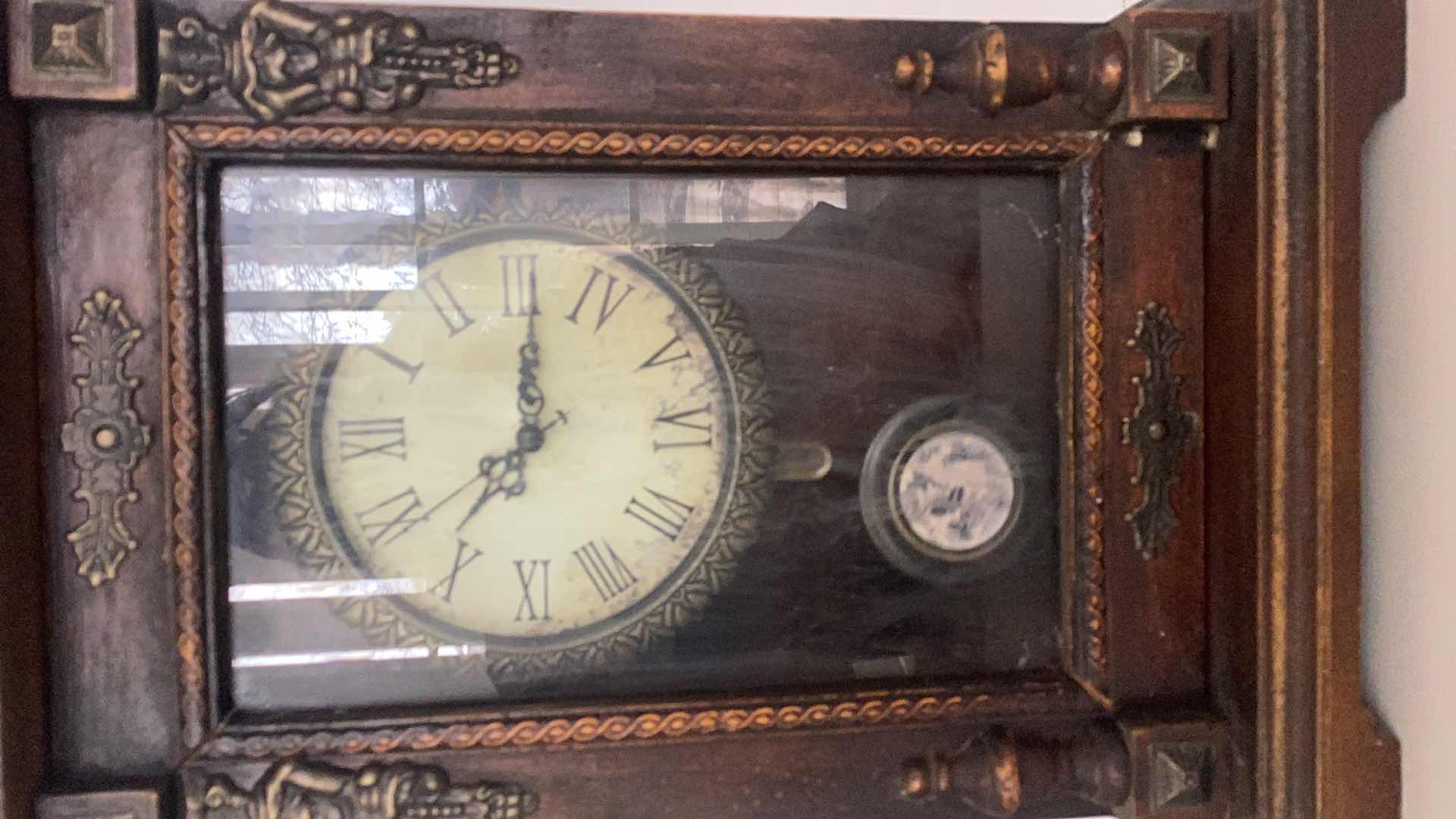 Photo 2 of VINTAGE MANTEL CLOCK, 12” X 6” x H21”