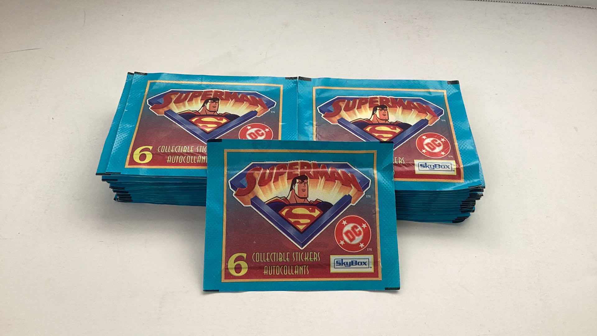 Photo 1 of SET OF 45 1996 COLLECTIBLE DC SUPERMAN STICKERS