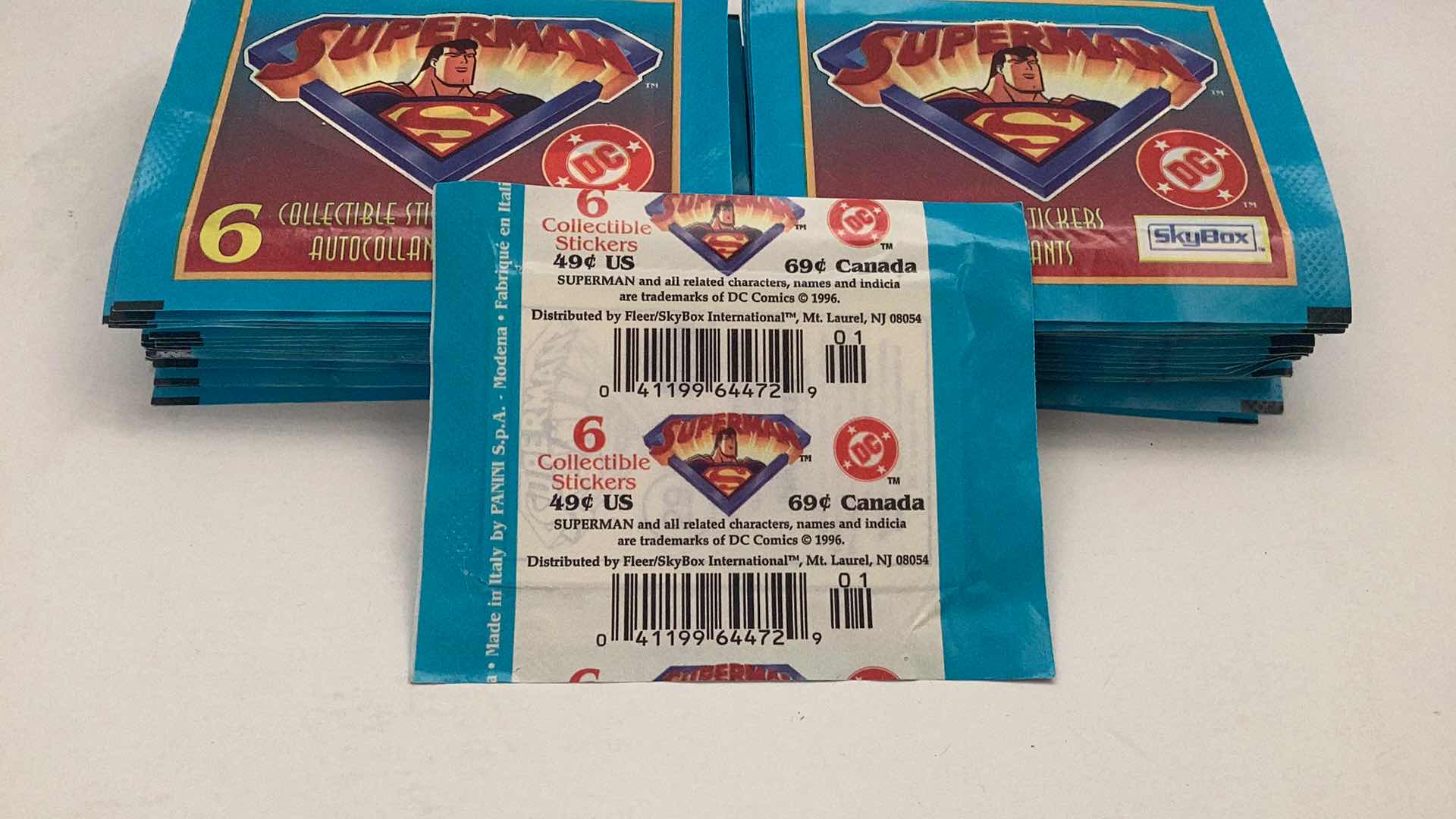 Photo 2 of SET OF 45 1996 COLLECTIBLE DC SUPERMAN STICKERS