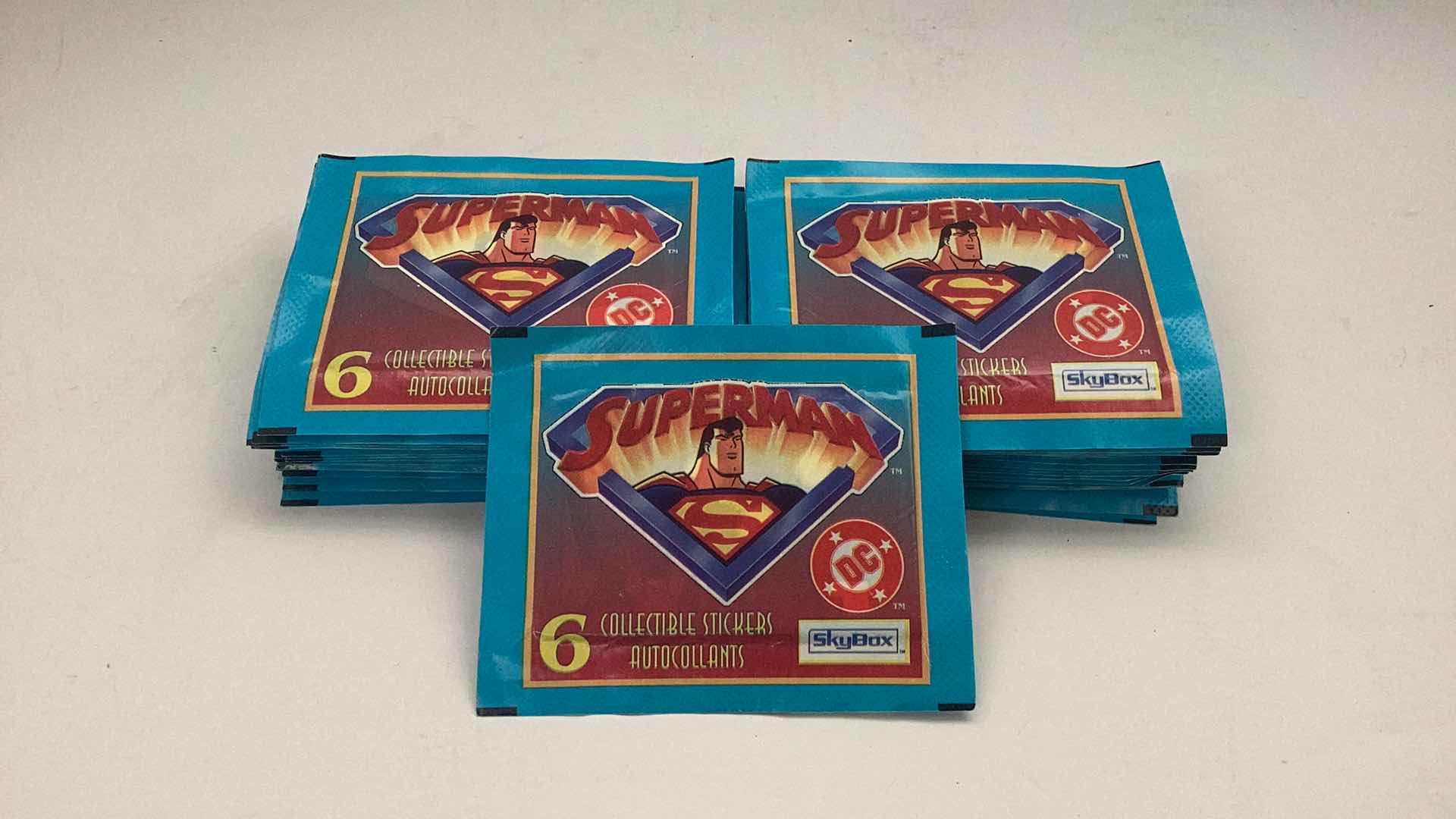 Photo 1 of SET OF 45 1996 COLLECTIBLE DC SUPERMAN STICKERS