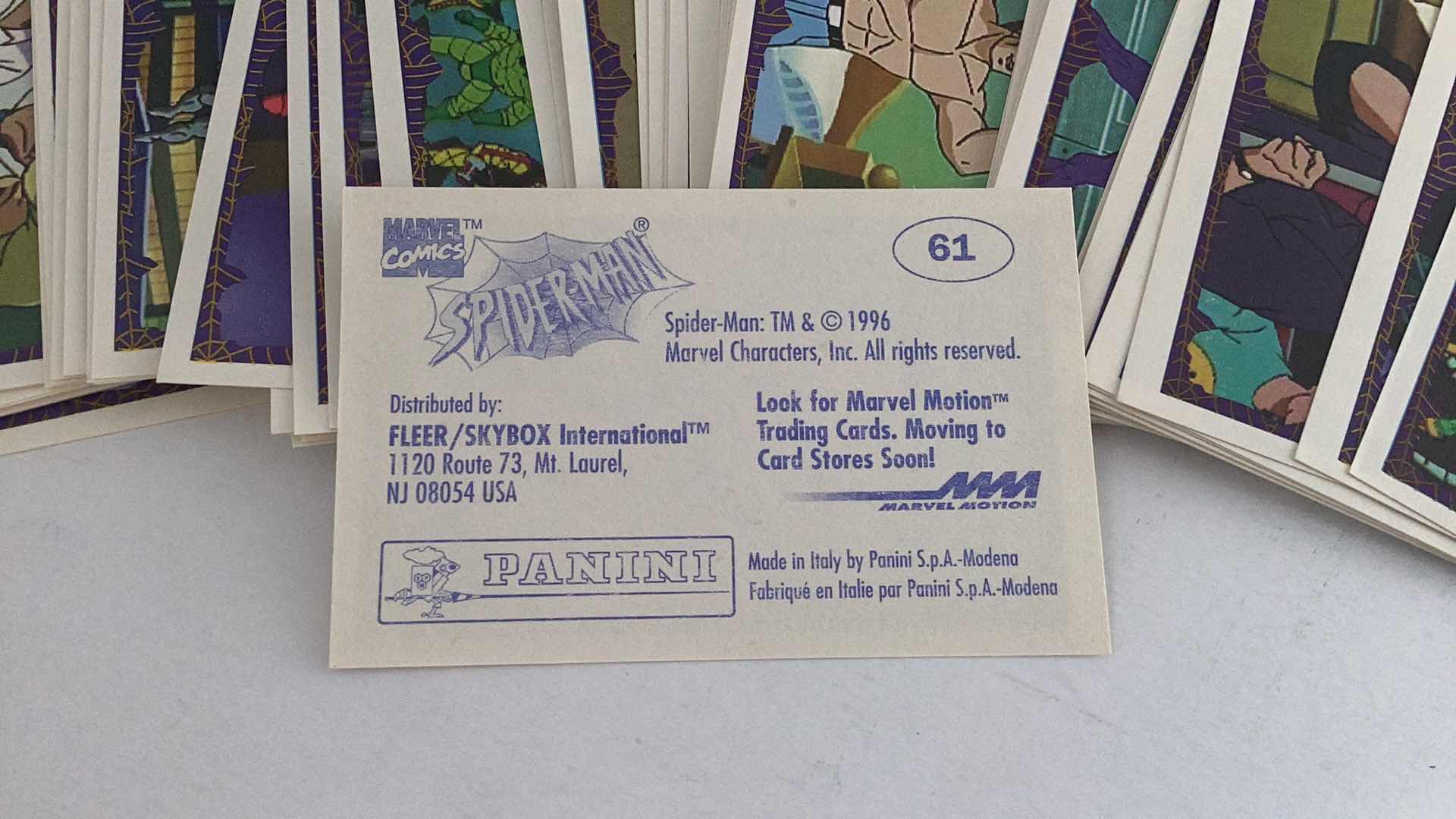 Photo 2 of SET OF 66 1996 PANINI SPIDER-MAN COLLECTIBLE STICKERS