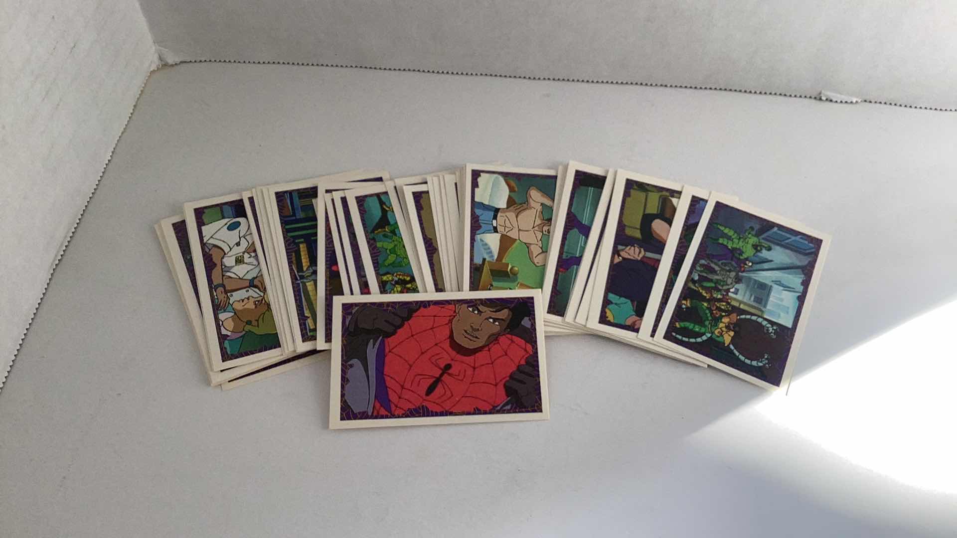 Photo 1 of SET OF 66 1996 PANINI SPIDER-MAN COLLECTIBLE STICKERS
