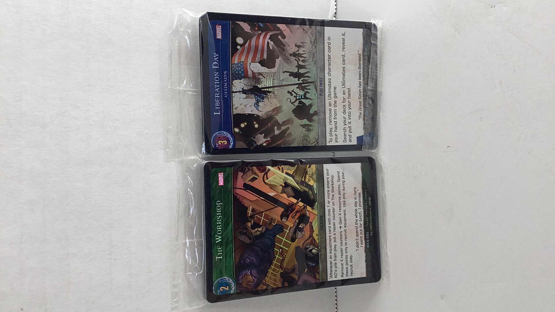 Photo 1 of SET OF 2 SEALED UPPER DECK ENTERTAINMENT 2008 MARVEL CARDS, LIBERATION DAY & THE WORKSHOP