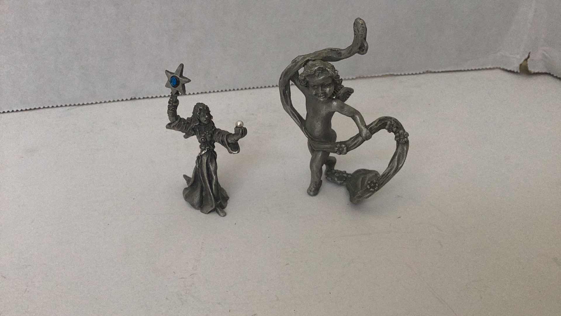Photo 4 of SET OF 6 PEWTER FANTASY FAIRIES TALLEST 4 INCHES TALL