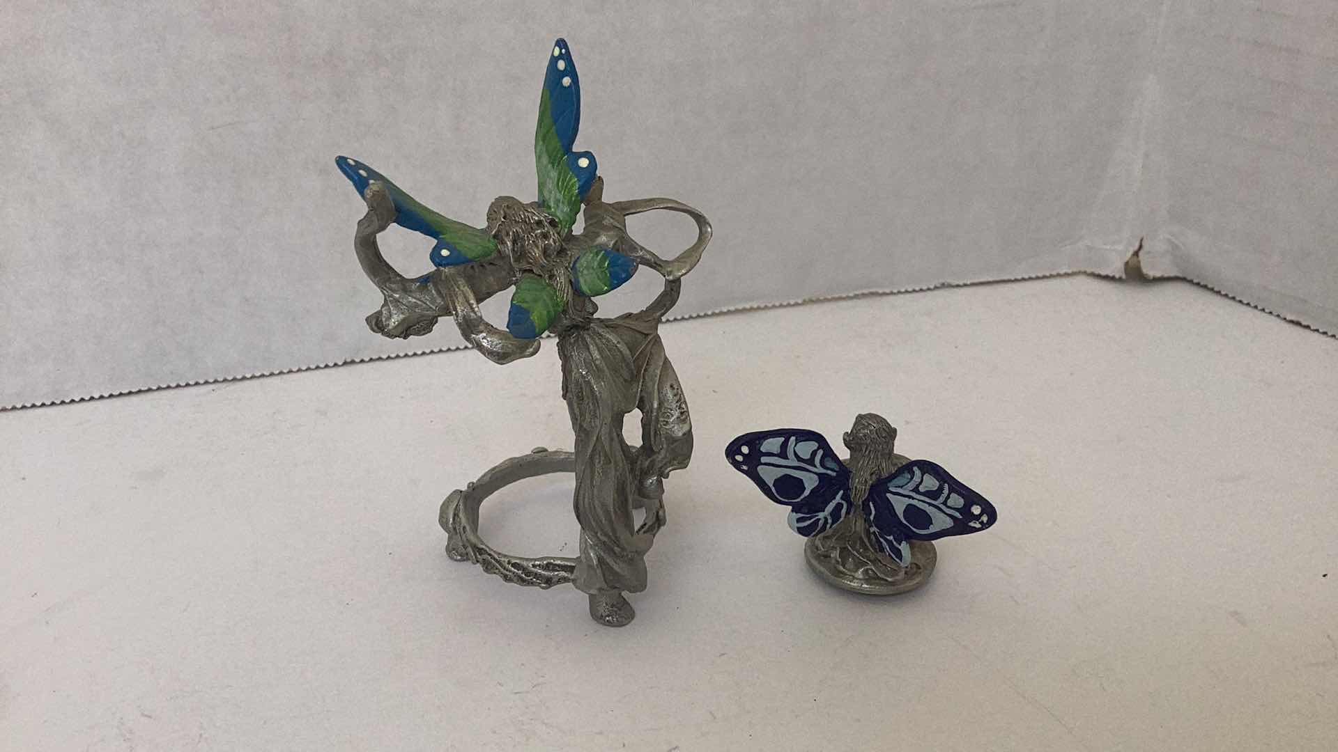 Photo 7 of SET OF 6 PEWTER FANTASY FAIRIES TALLEST 4 INCHES TALL