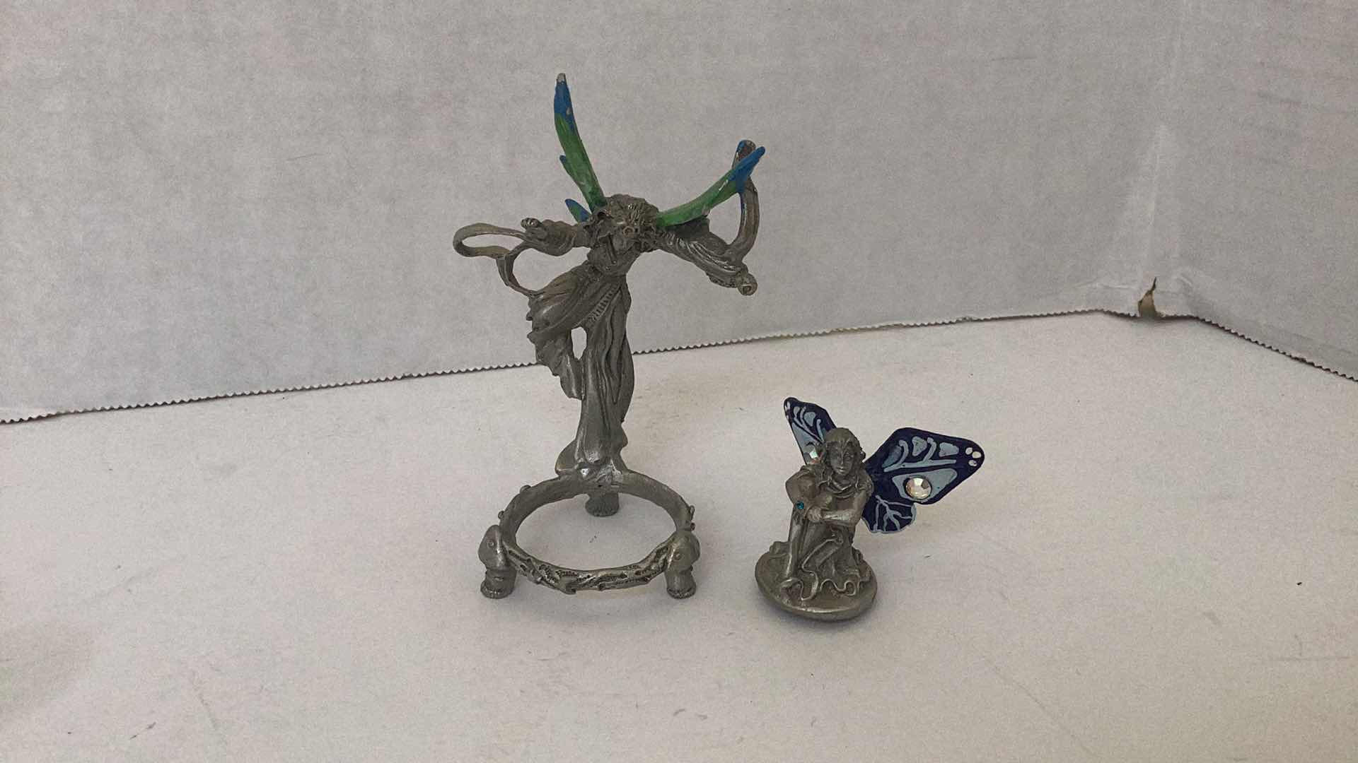 Photo 6 of SET OF 6 PEWTER FANTASY FAIRIES TALLEST 4 INCHES TALL