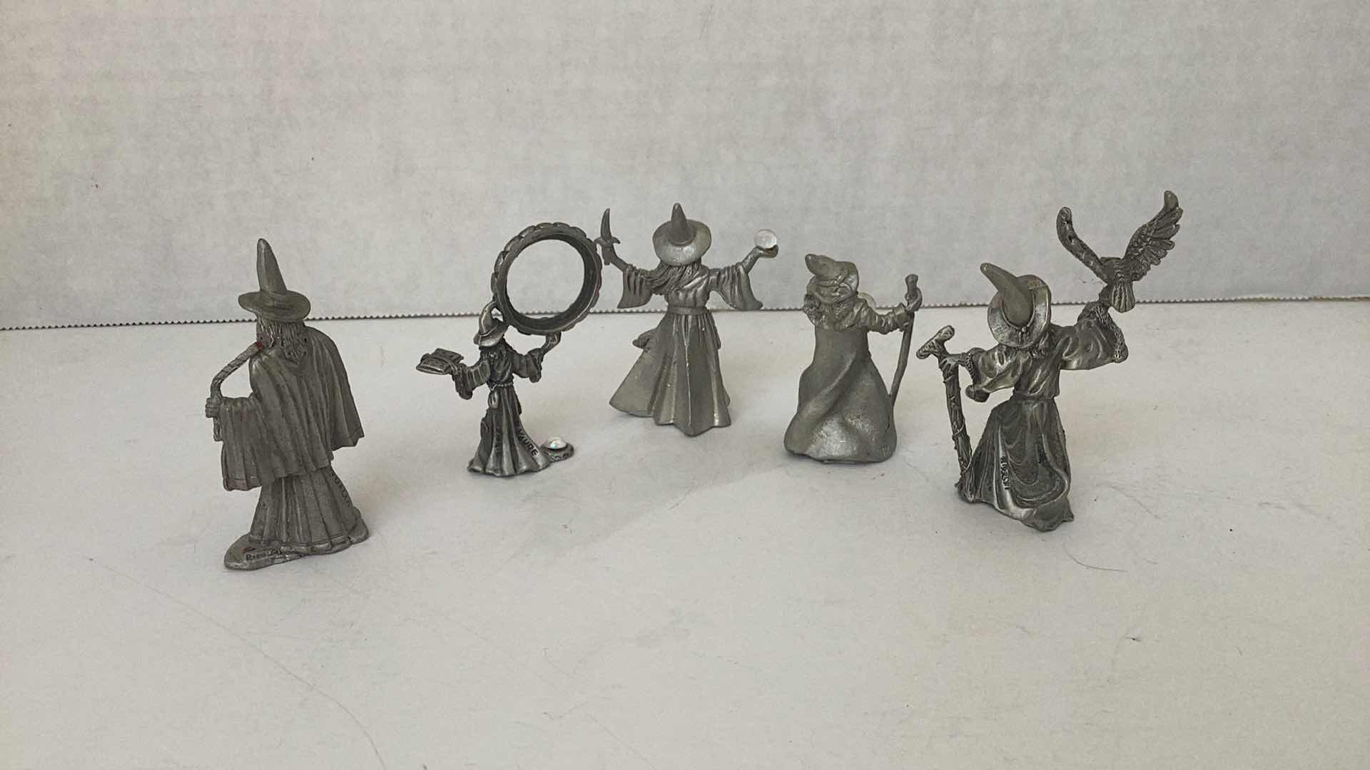 Photo 2 of SET OF 5 PEWTER WIZARDS