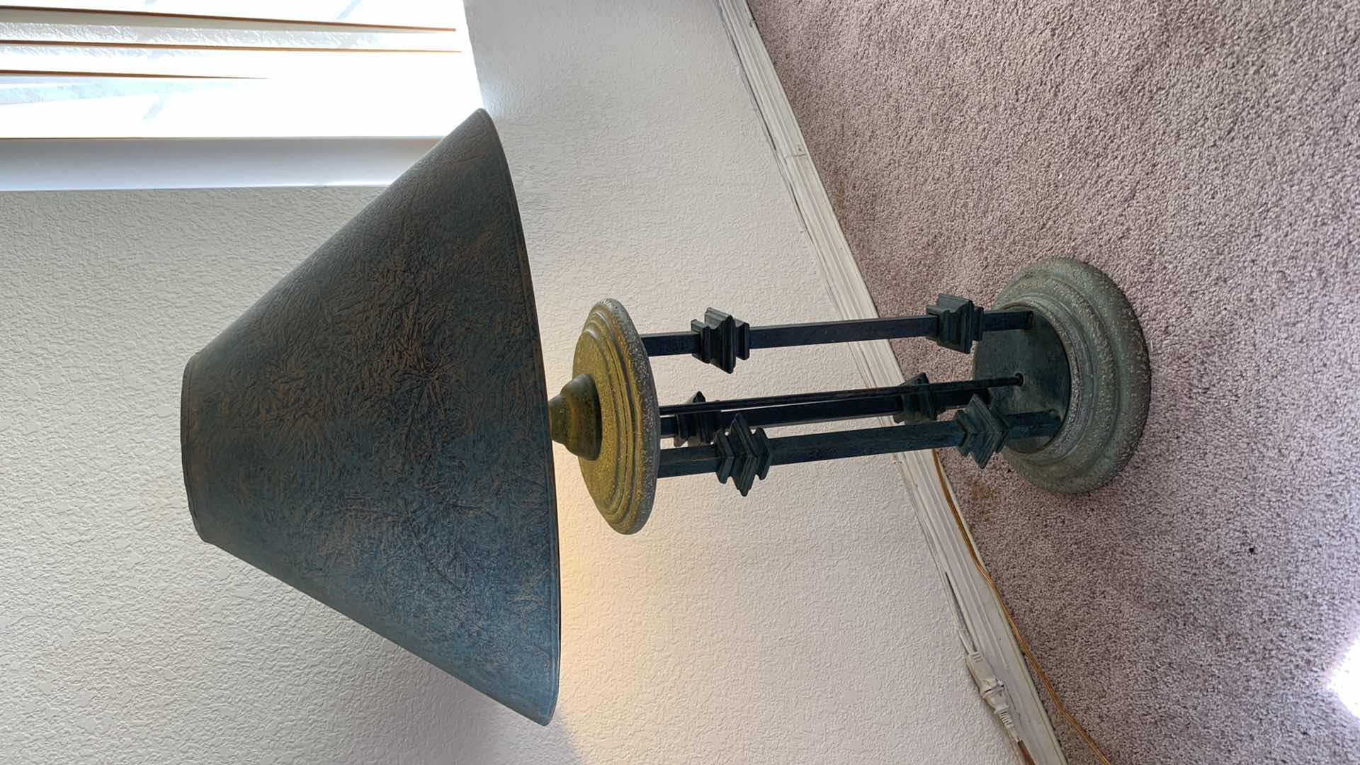 Photo 8 of ORNATE VINTAGE METAL TABLE LAMP, H35”