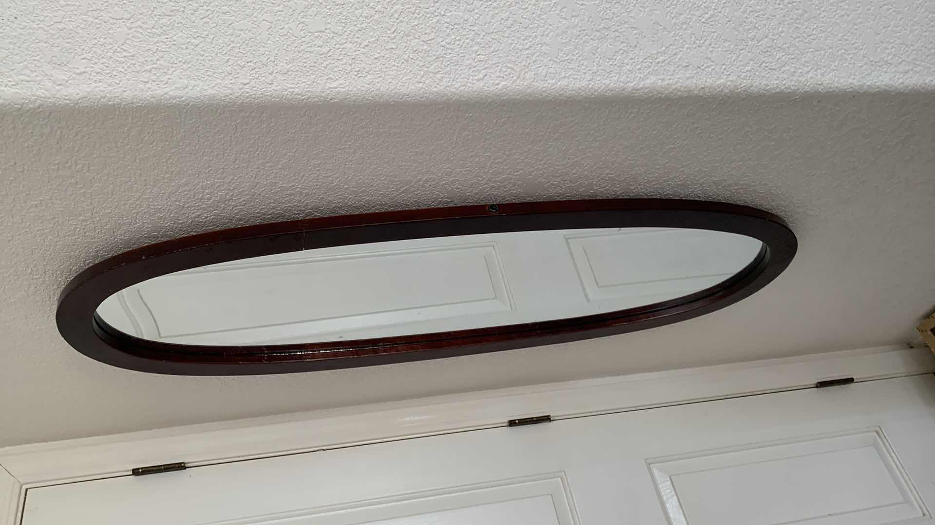 Photo 4 of VINTAGE OVAL WOOD FRAMED MIRROR 17” x 47”