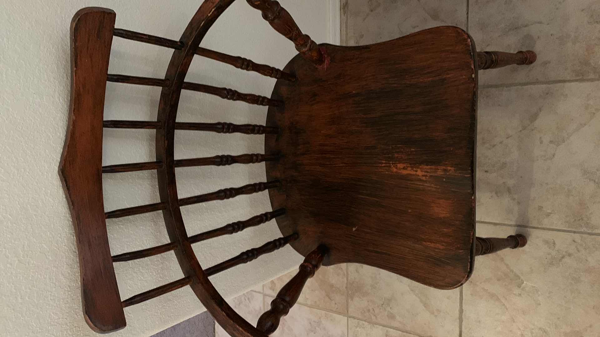 Photo 3 of ANTIQUE WOOD OCCASIONAL CHAIR 25” x 20” x H34”