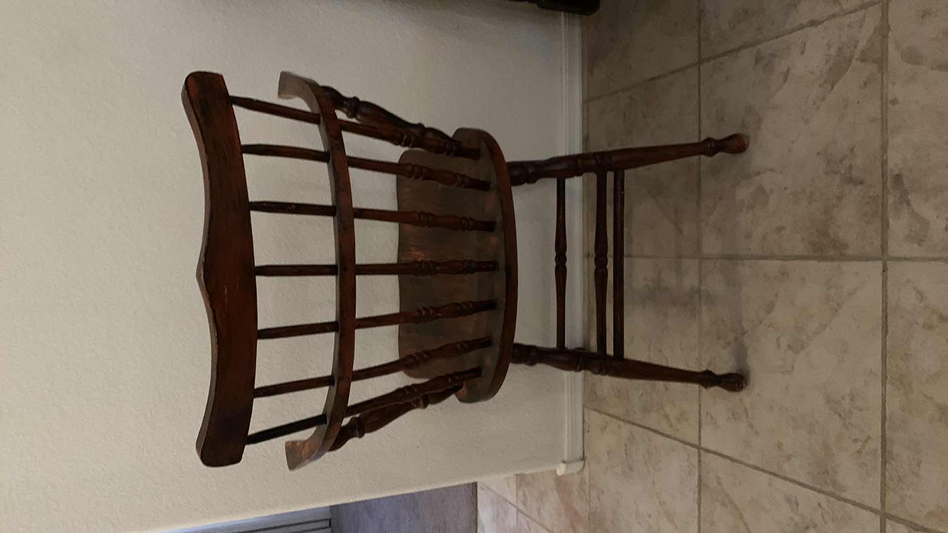 Photo 5 of ANTIQUE WOOD OCCASIONAL CHAIR 25” x 20” x H34”