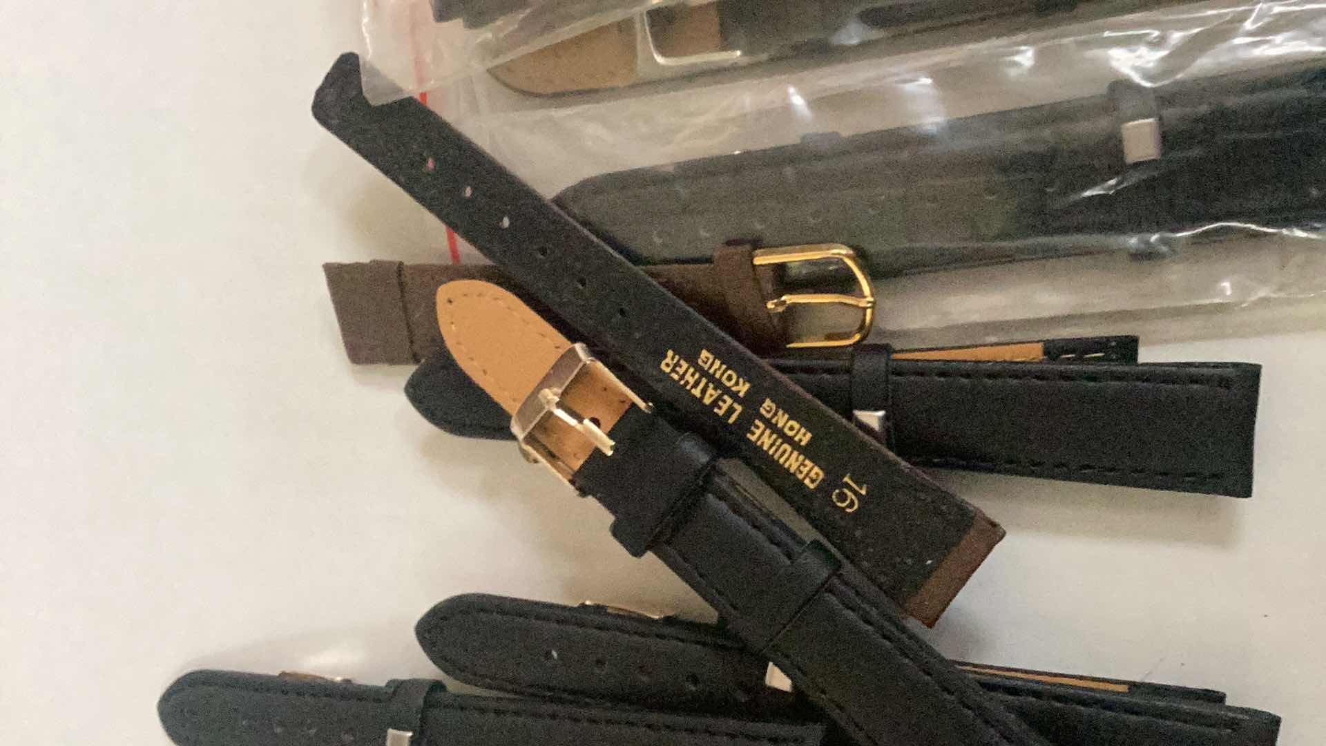 Photo 2 of LOT OF 100% LEATHER WATCH BANDS