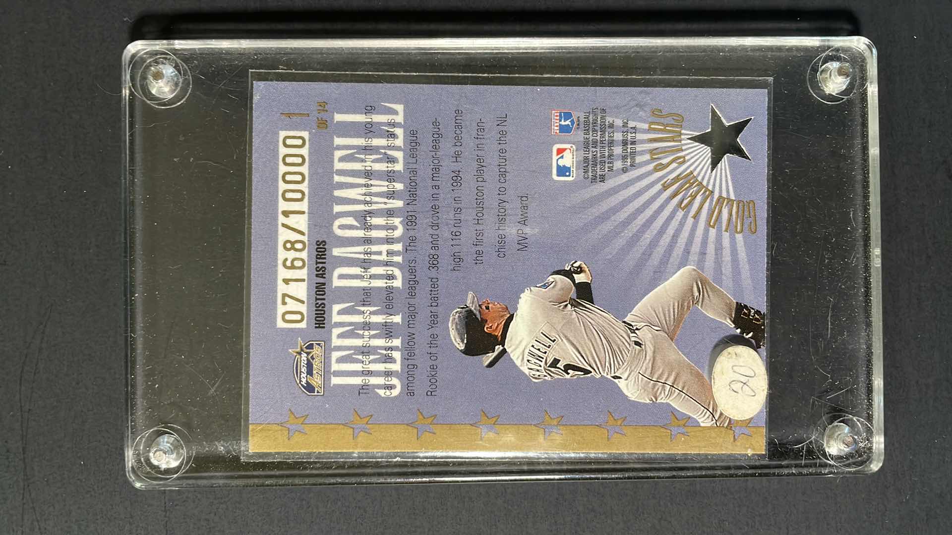 Photo 2 of 1995 DUNRUSS JEFF BAGWELL 7168 OF 10000 GOLD LEAF STARS