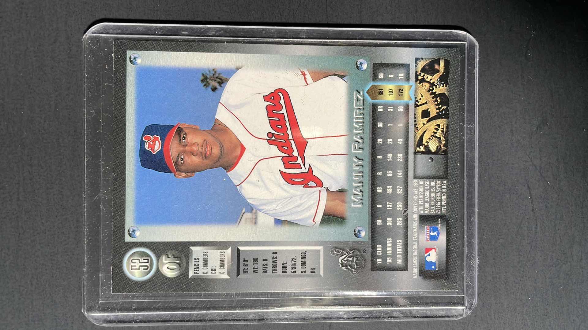 Photo 2 of 1996 FLEER MANNY RAMIREZ  PLATINUM EDITION